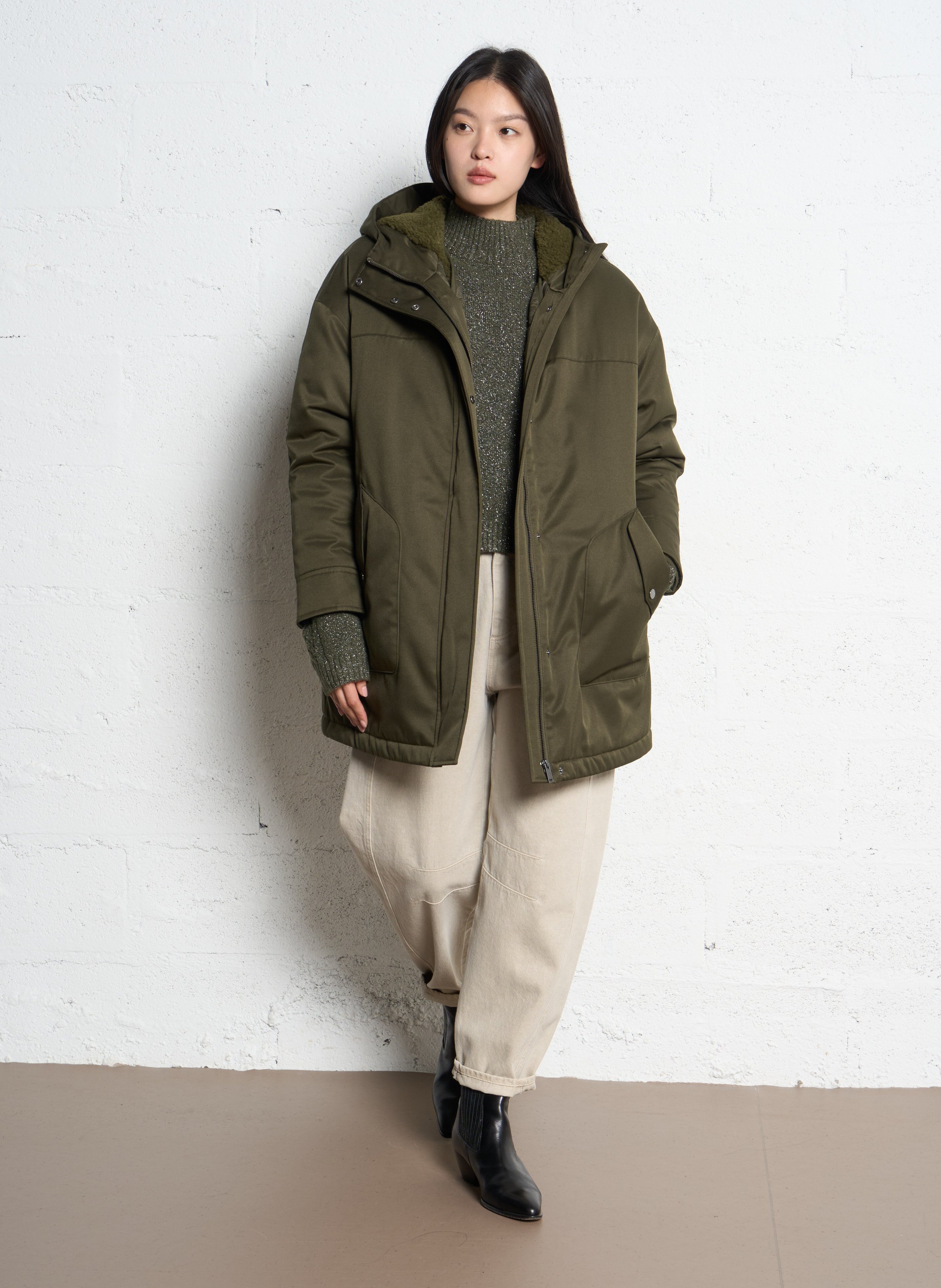Parka oversize IKKS Kaki