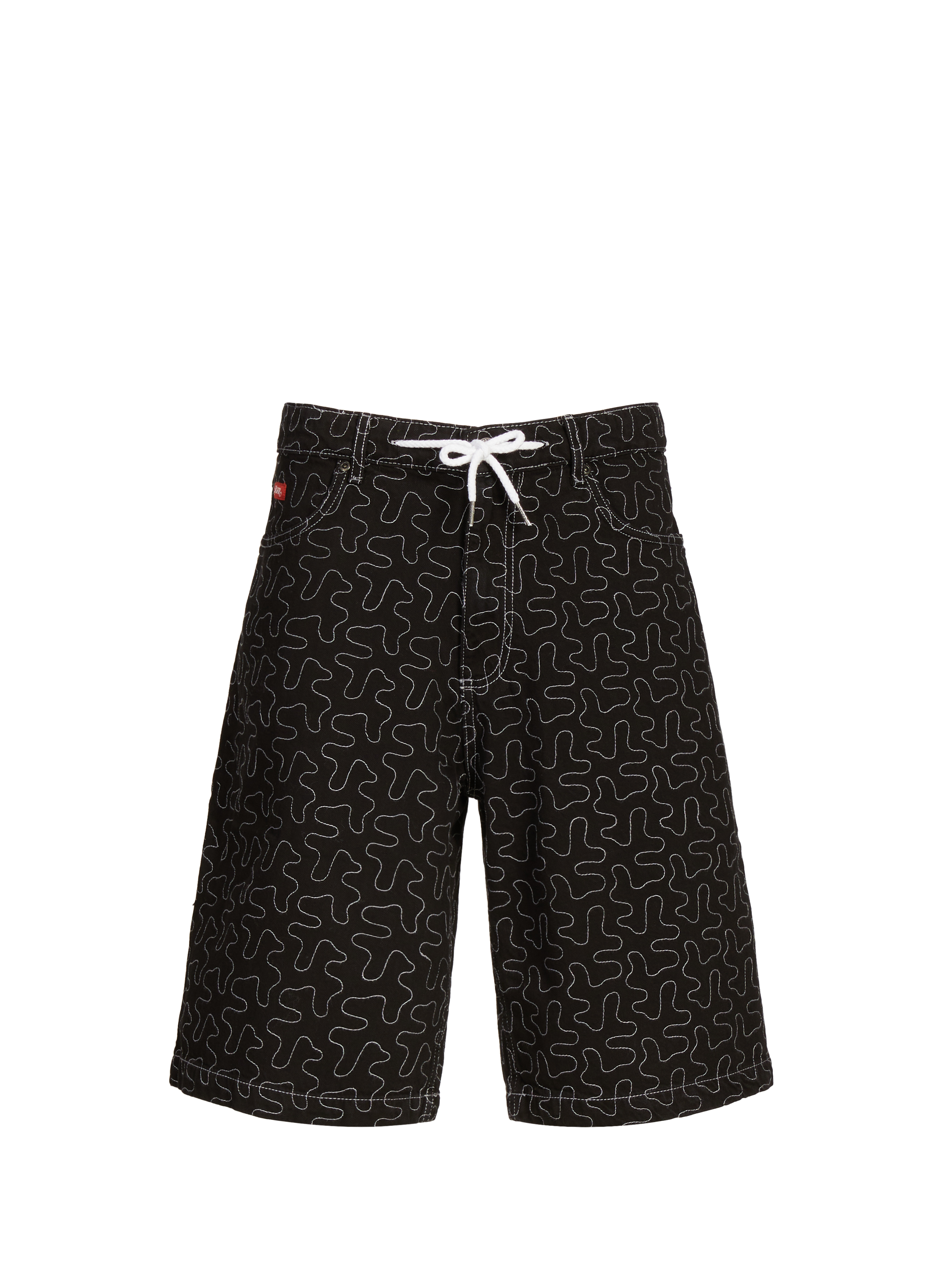 JACKER. Short à motif en coton Noir