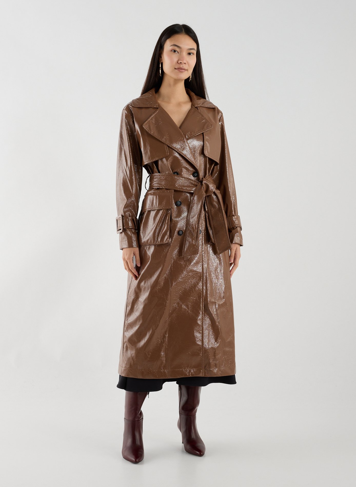 Trench long en vinyle SAISON 1865 Beige