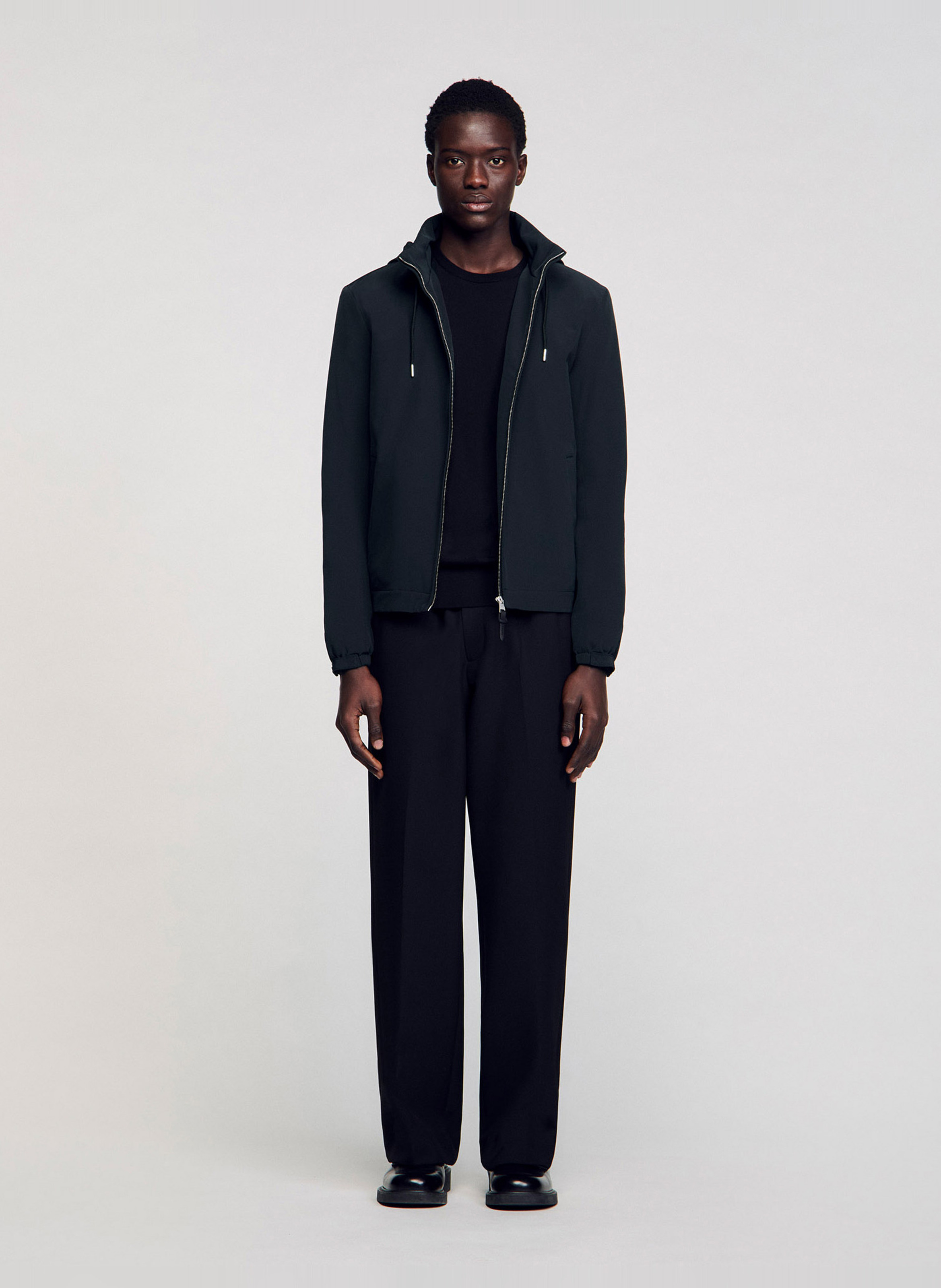 Blouson zippé à capuche SANDRO Bleu