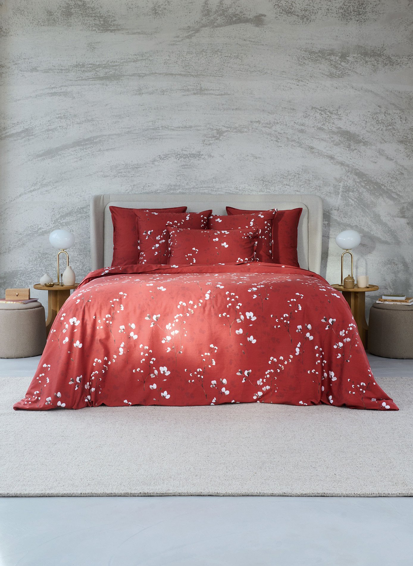 Housse de couette minimaliste ANNE DE SOLENE Rouge