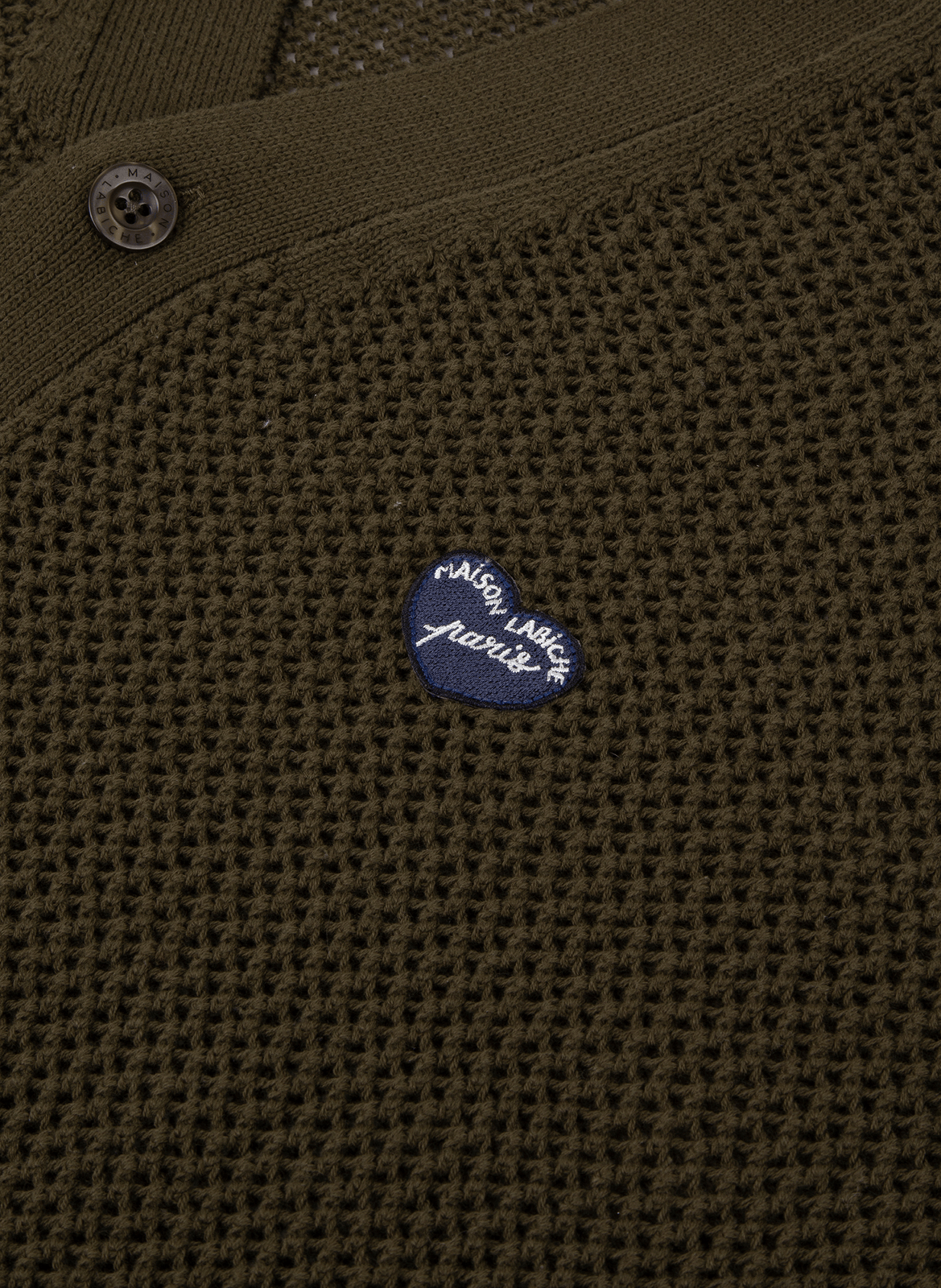 Men's cardigan with heart patch MAISON LABICHE Brown