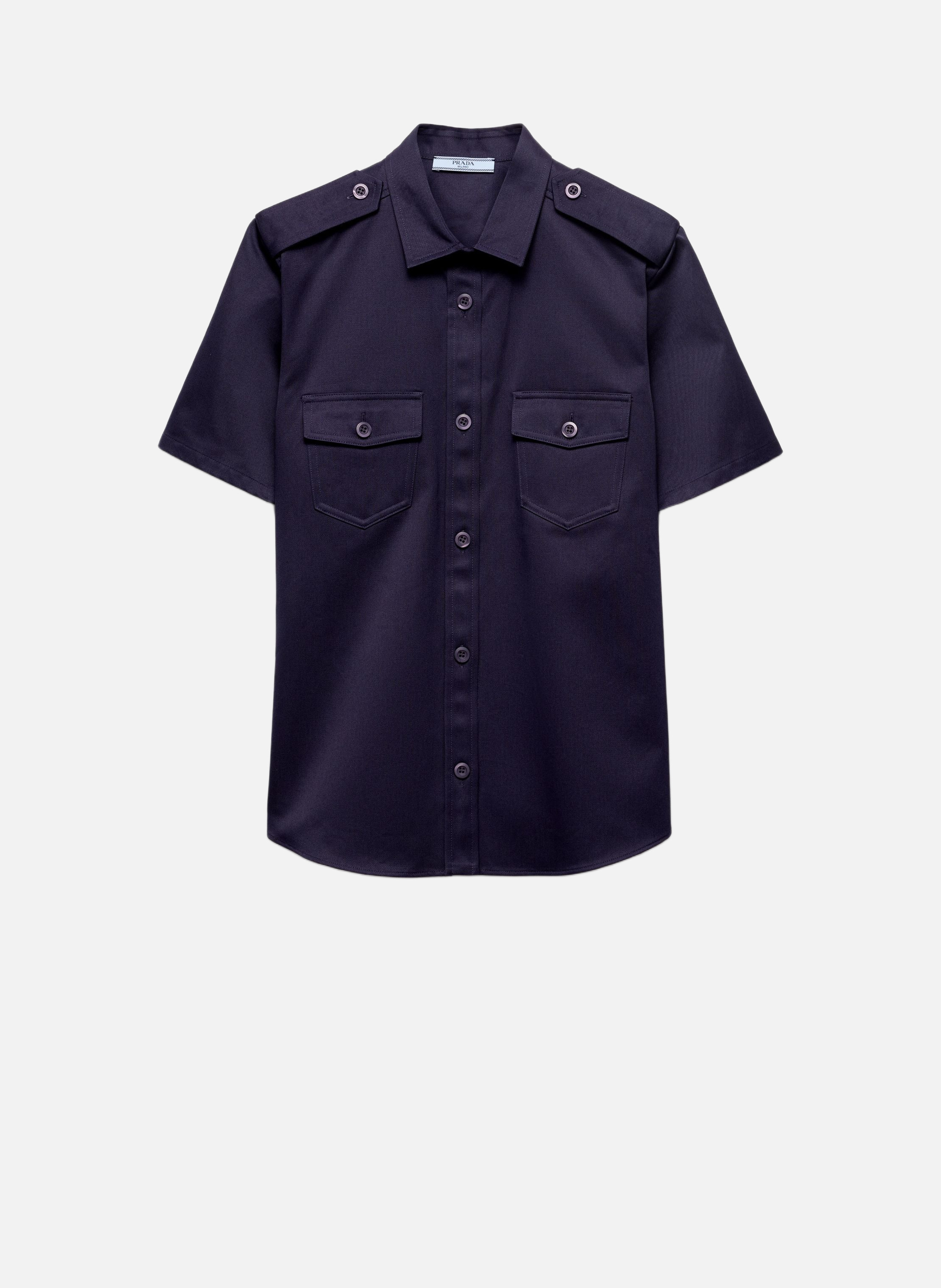 Chemise chino à manches courtes PRADA Bleu