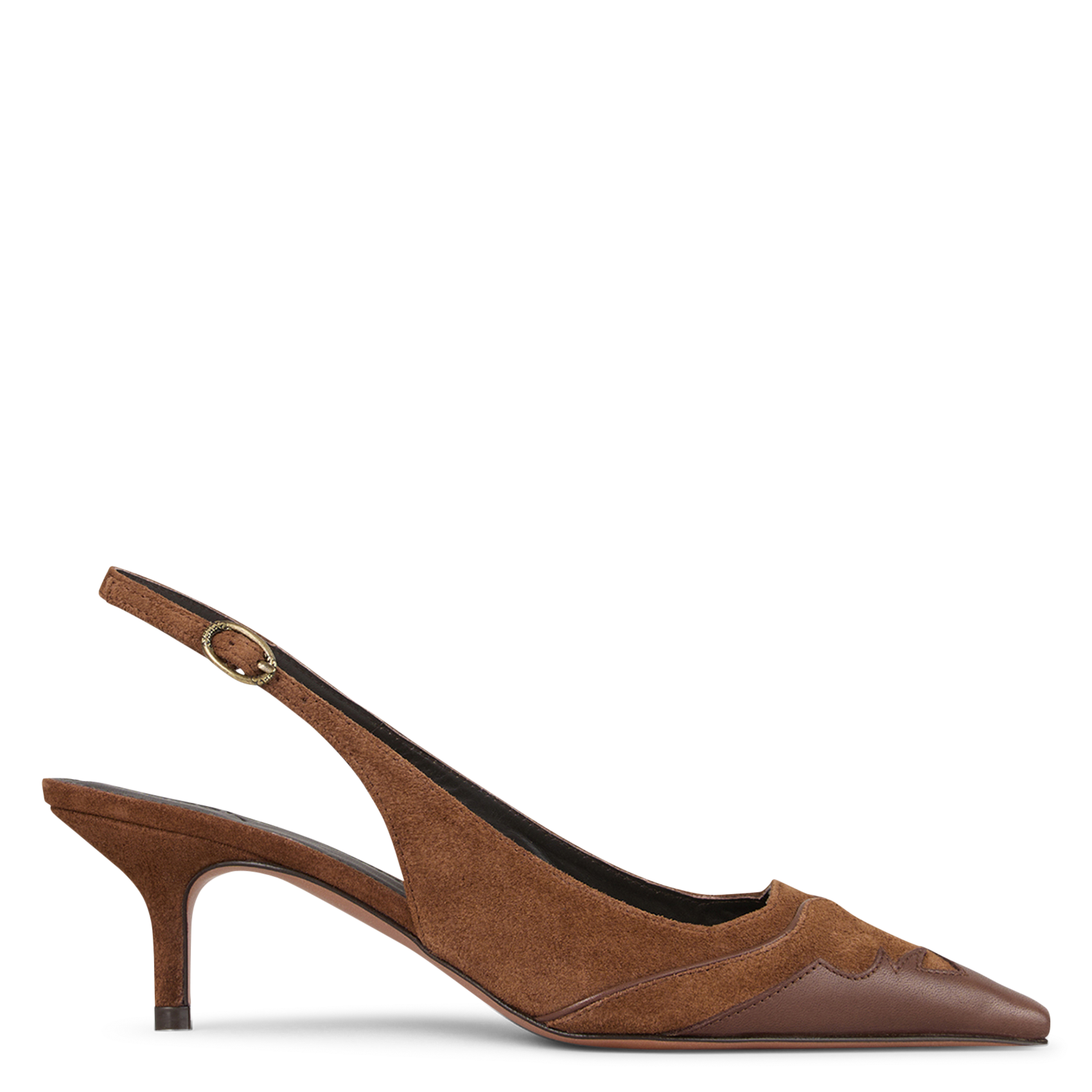 Escarpins pointus à talons en cuir casta BA&SH Marron