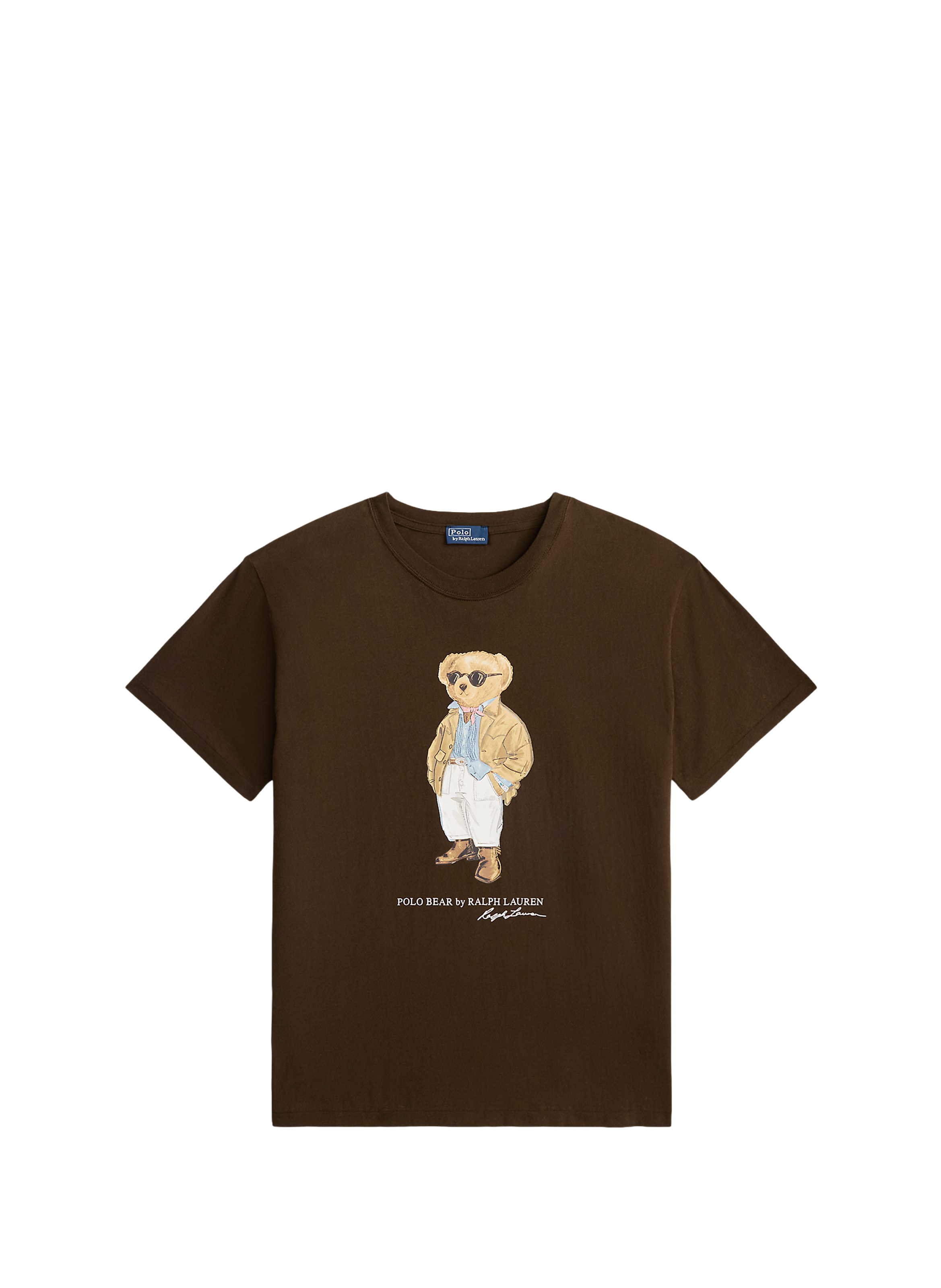 T-shirt imprimé en coton POLO RALPH LAUREN Marron