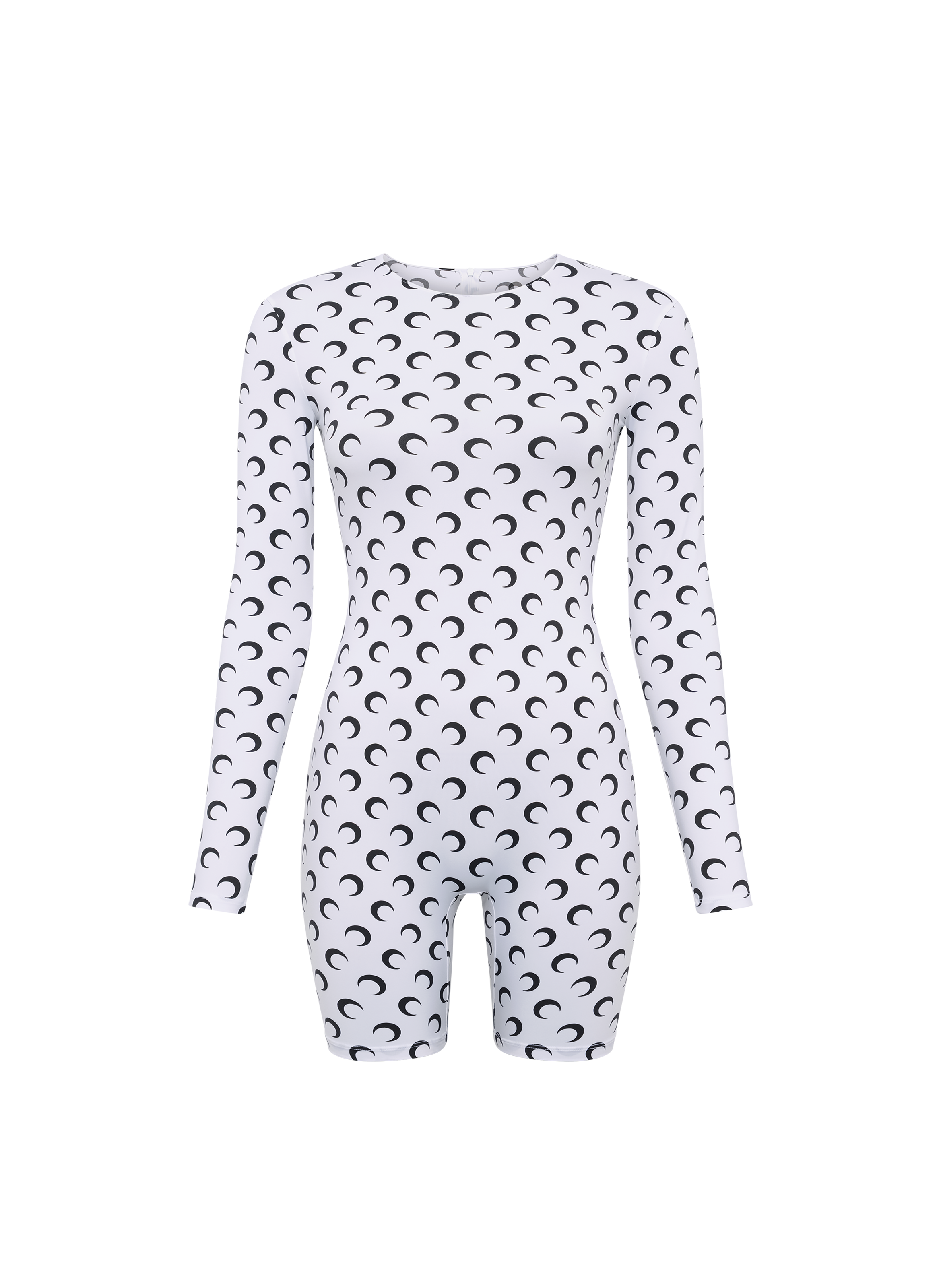 Combishort ml en jersey imprimé moon MARINE SERRE Blanc