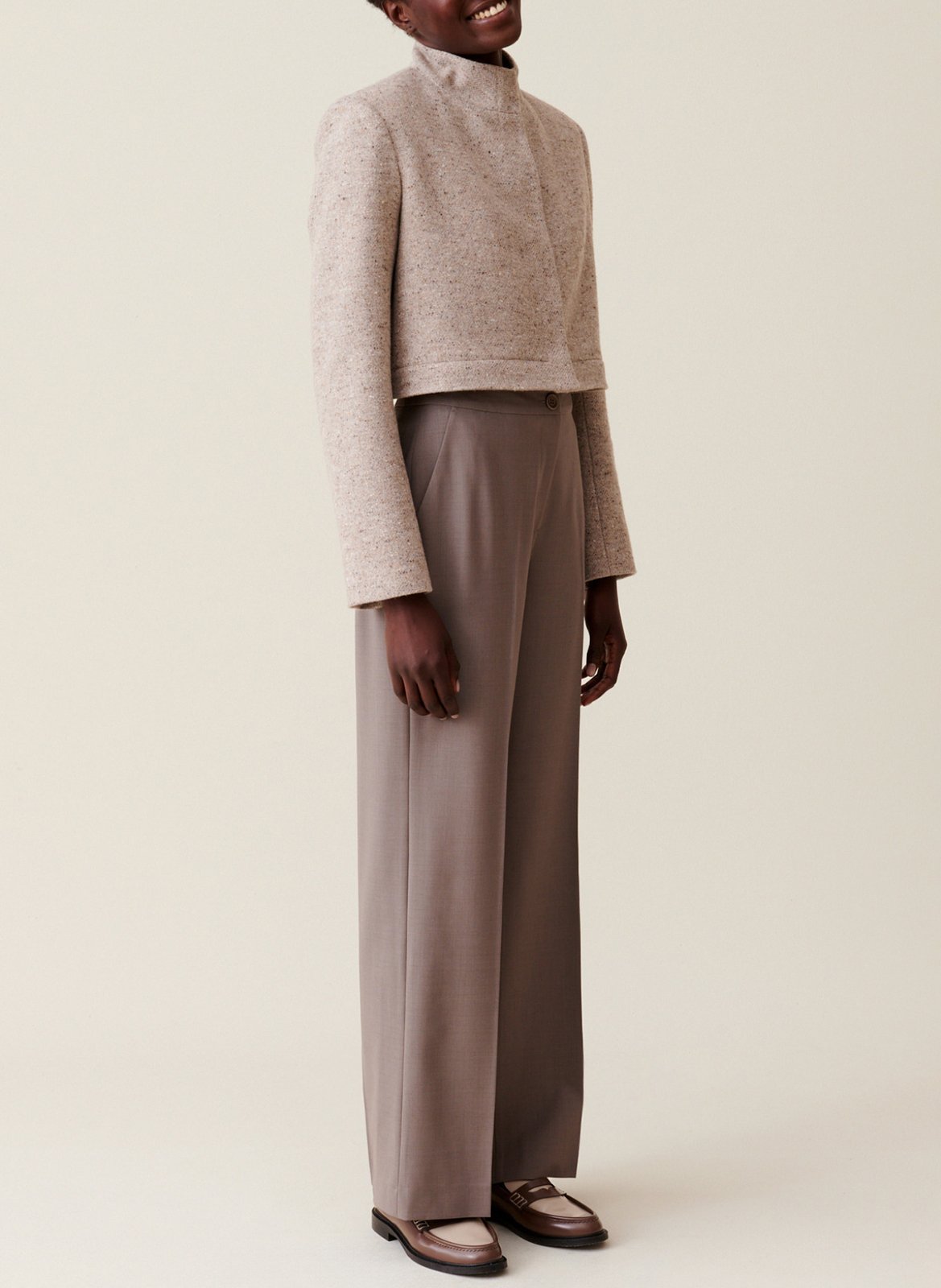 Veste droite col montant CLAUDIE PIERLOT Beige