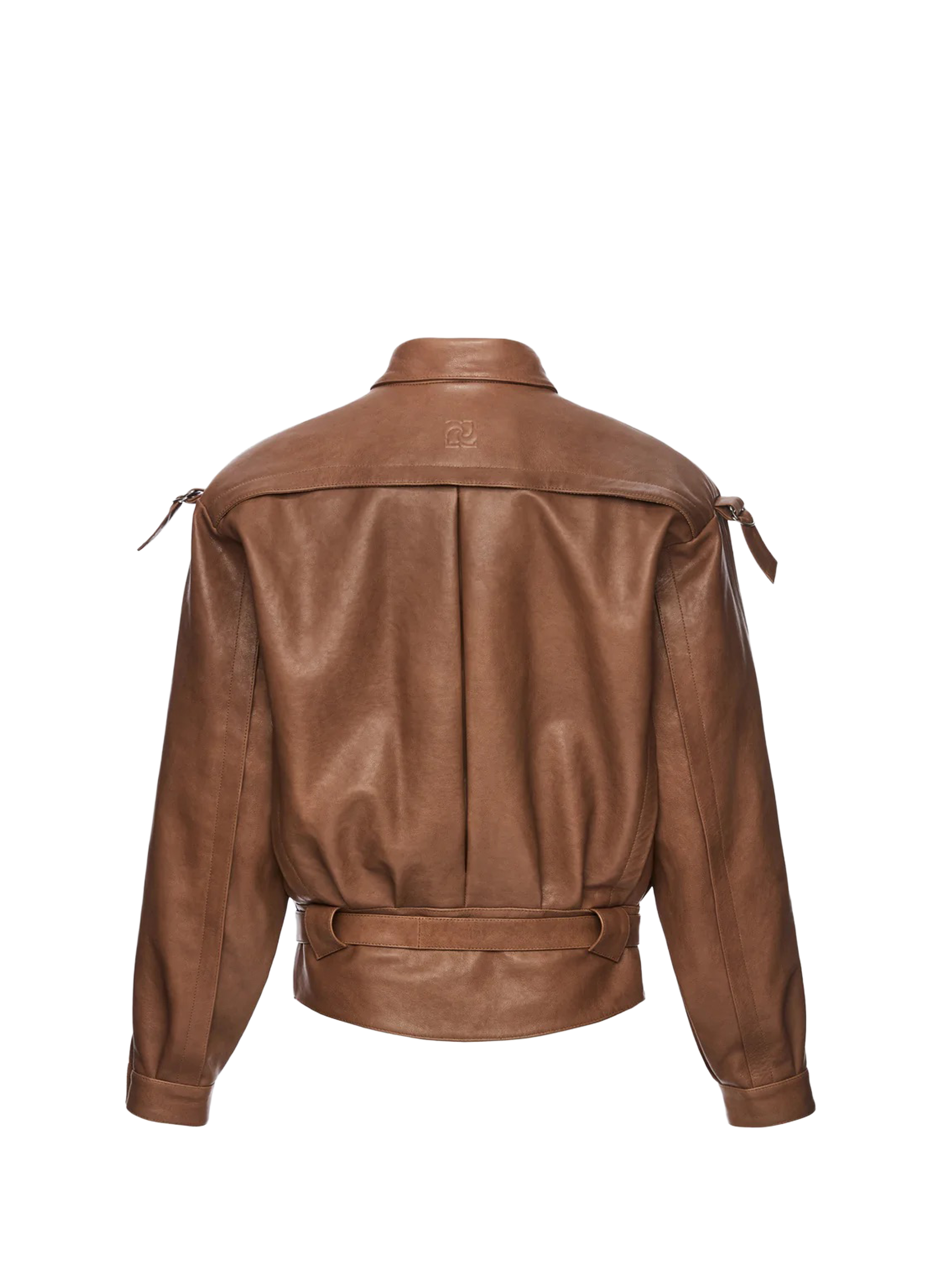 Veste oversize ceinturée en cuir MAGDA BUTRYM Beige