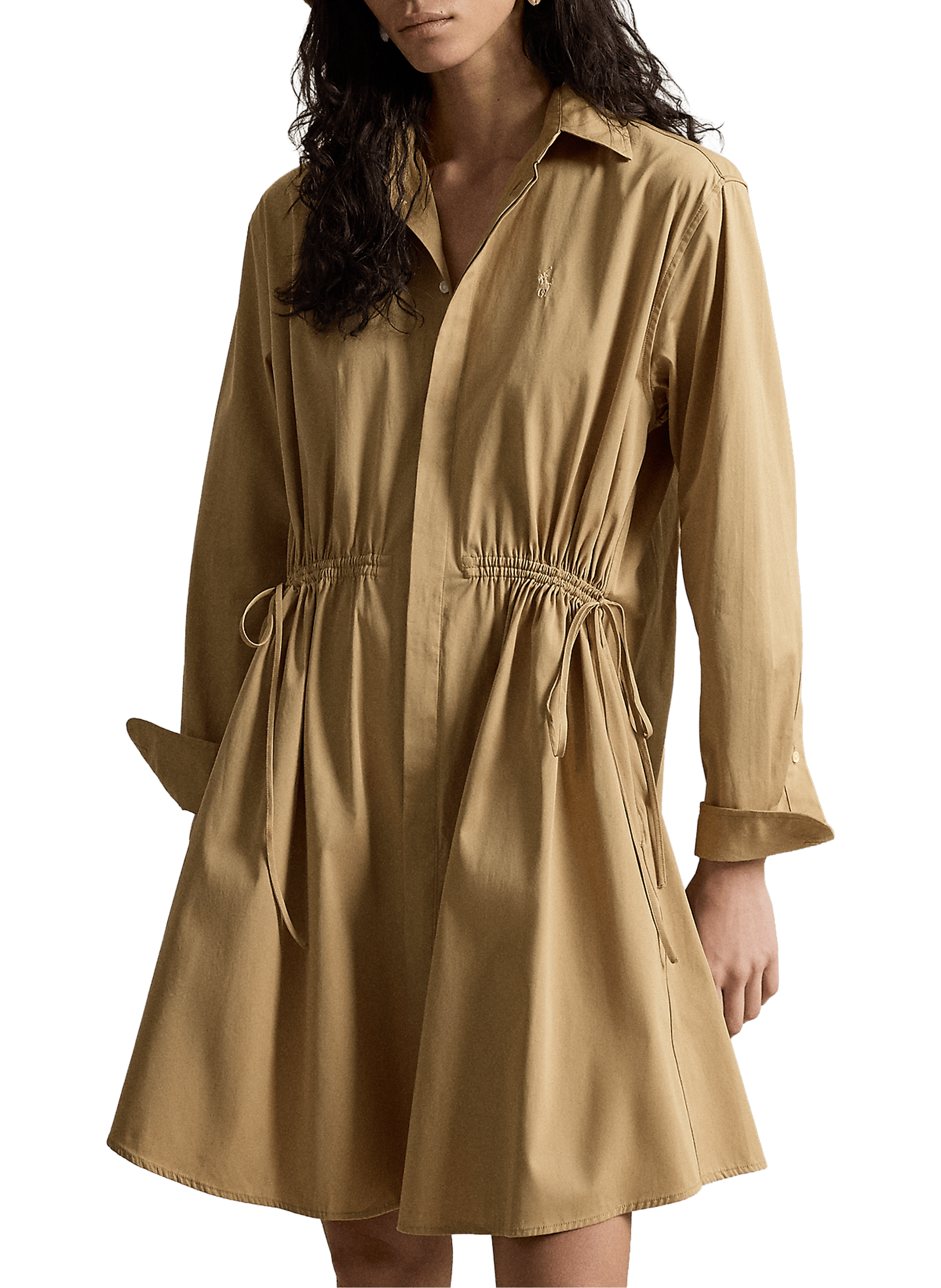 Korte katoenen overhemdjurk POLO RALPH LAUREN Beige