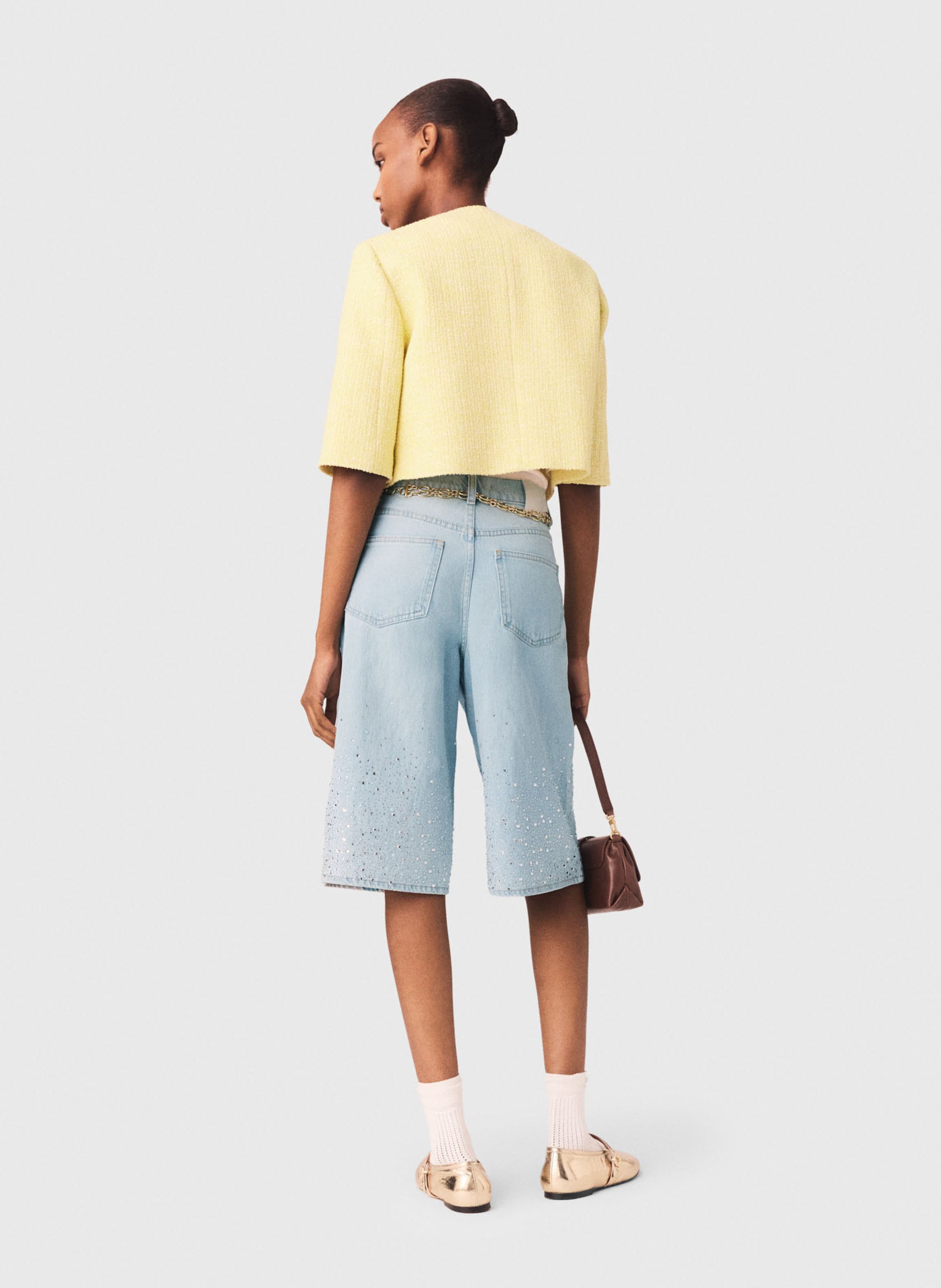 Veste courte en tweed MAJE Jaune