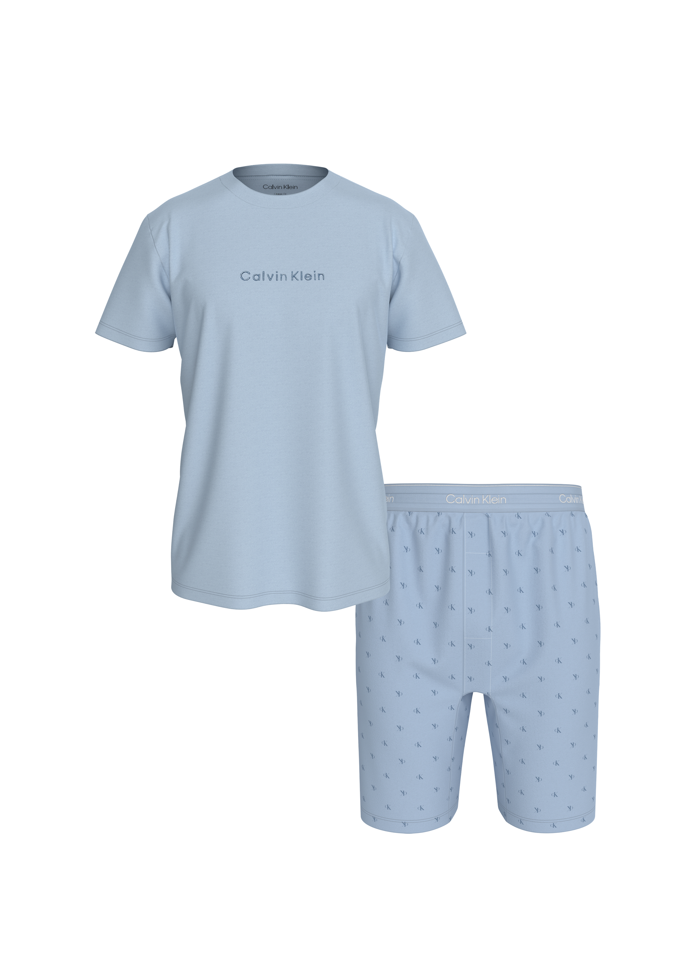 Short printed cotton pajamas CALVIN KLEIN Blue