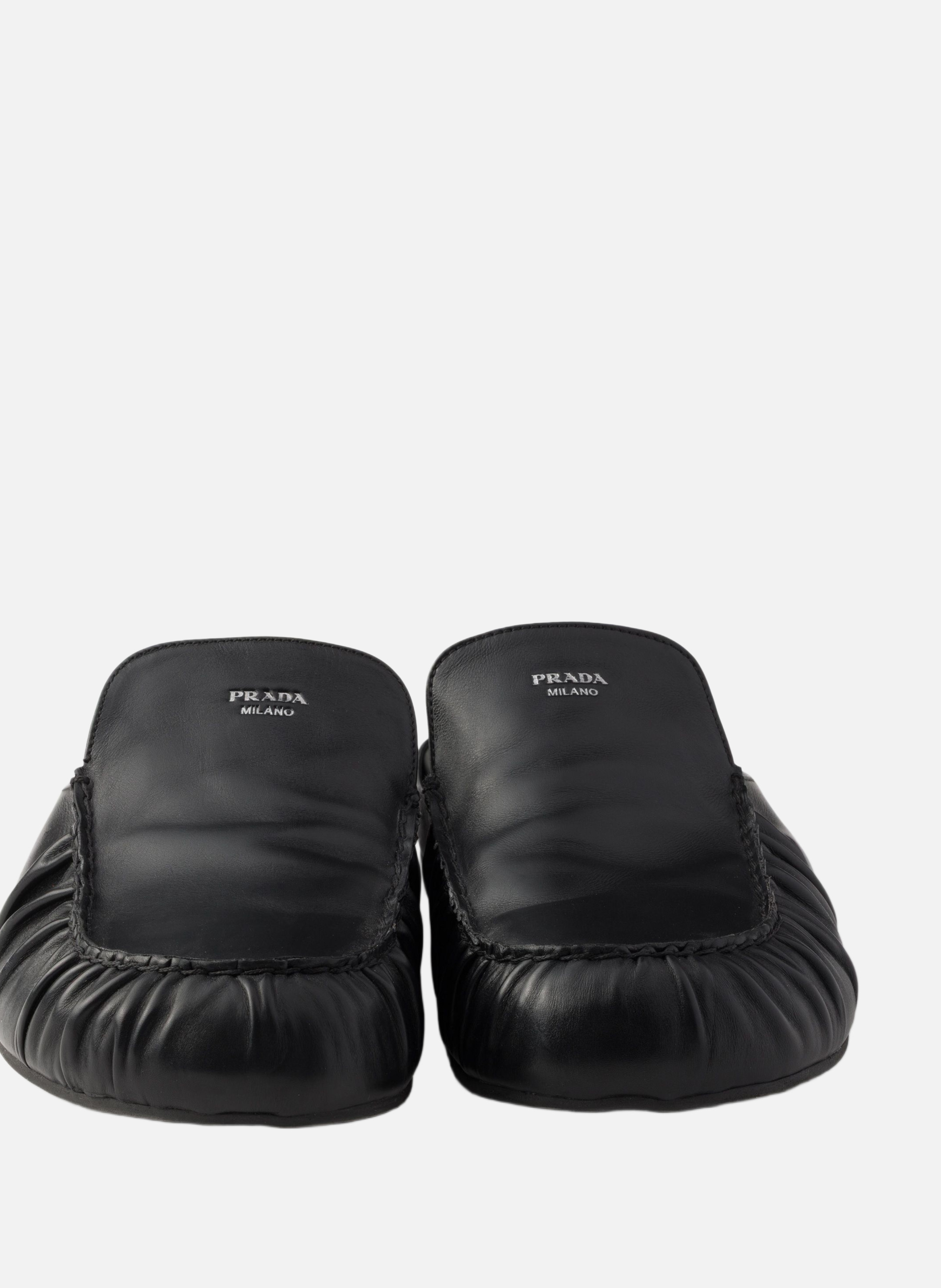 Mules en cuir PRADA Noir