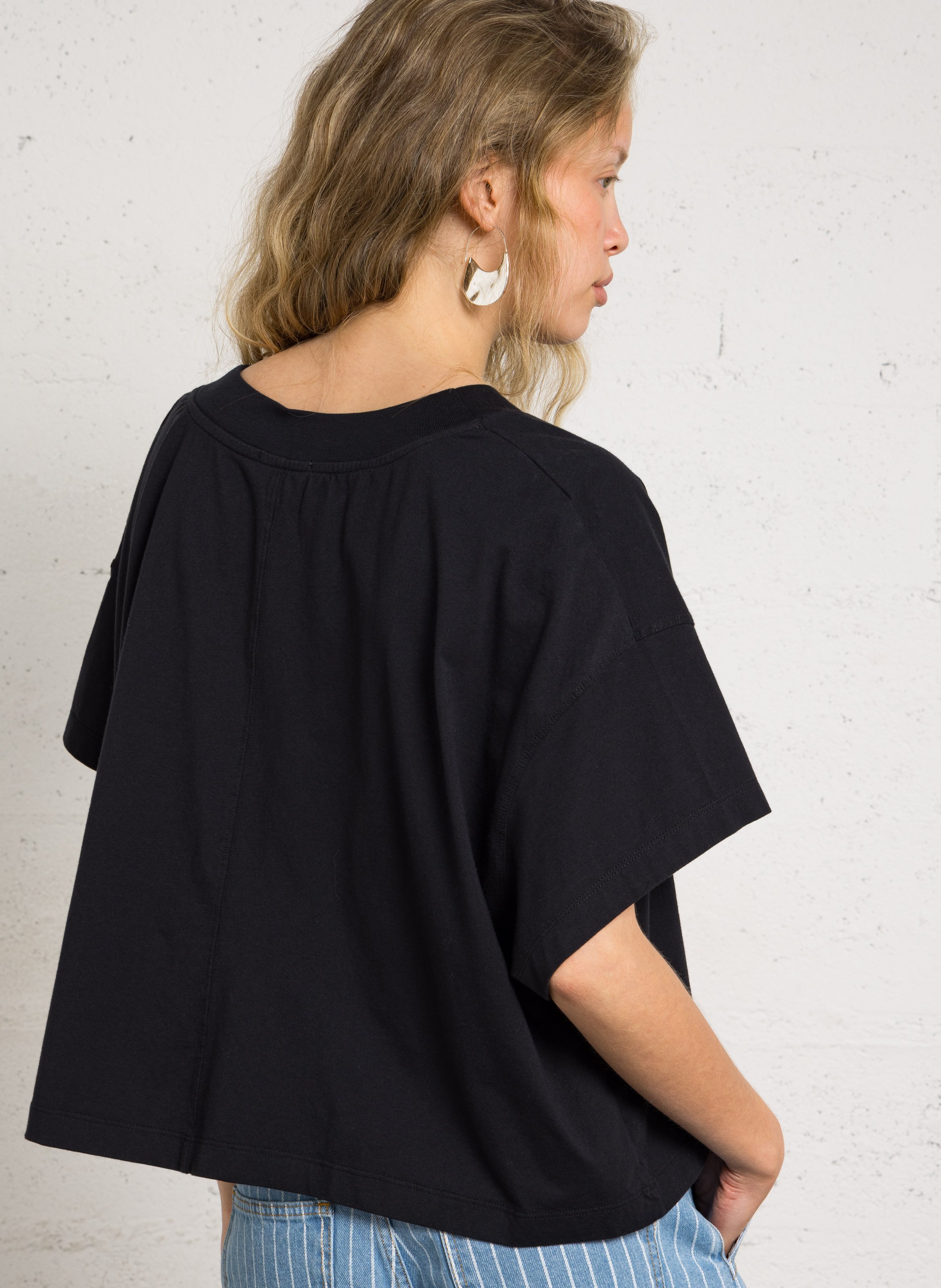 Tee-shirt oversize col rond en coton gixy AMERICAN VINTAGE Noir