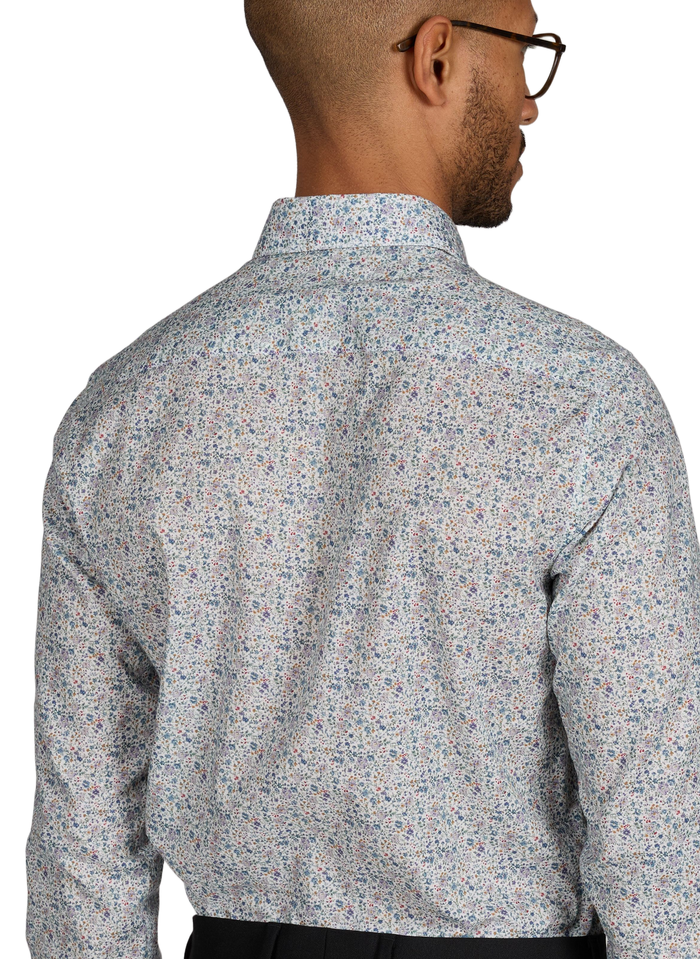 Slim fit shirt with pattern in cotton AU PRINTEMPS PARIS Blue