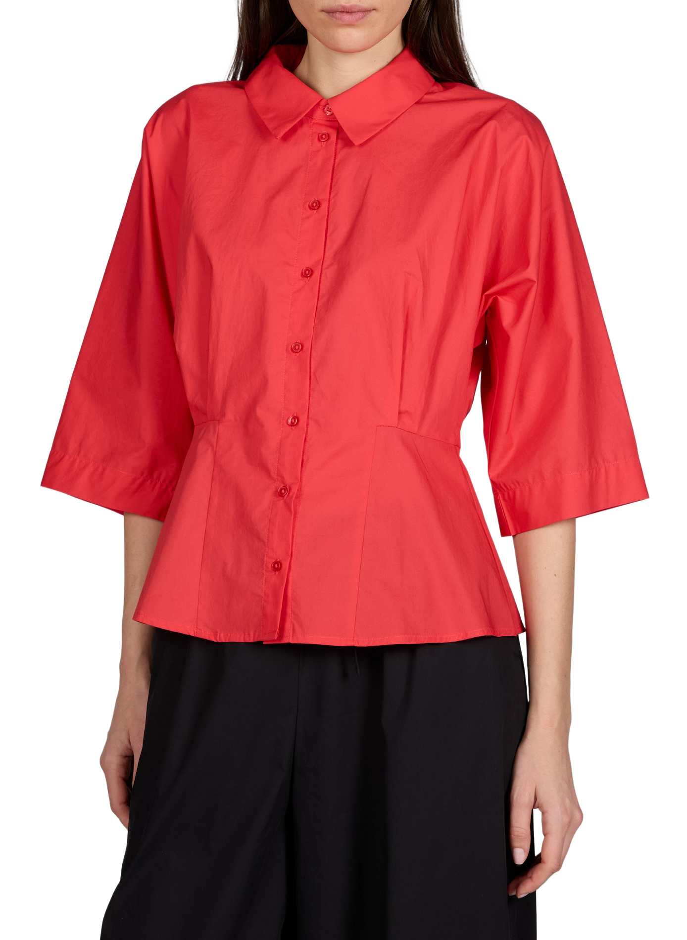 Chemise manches courtes en coton  OBJECT Beige