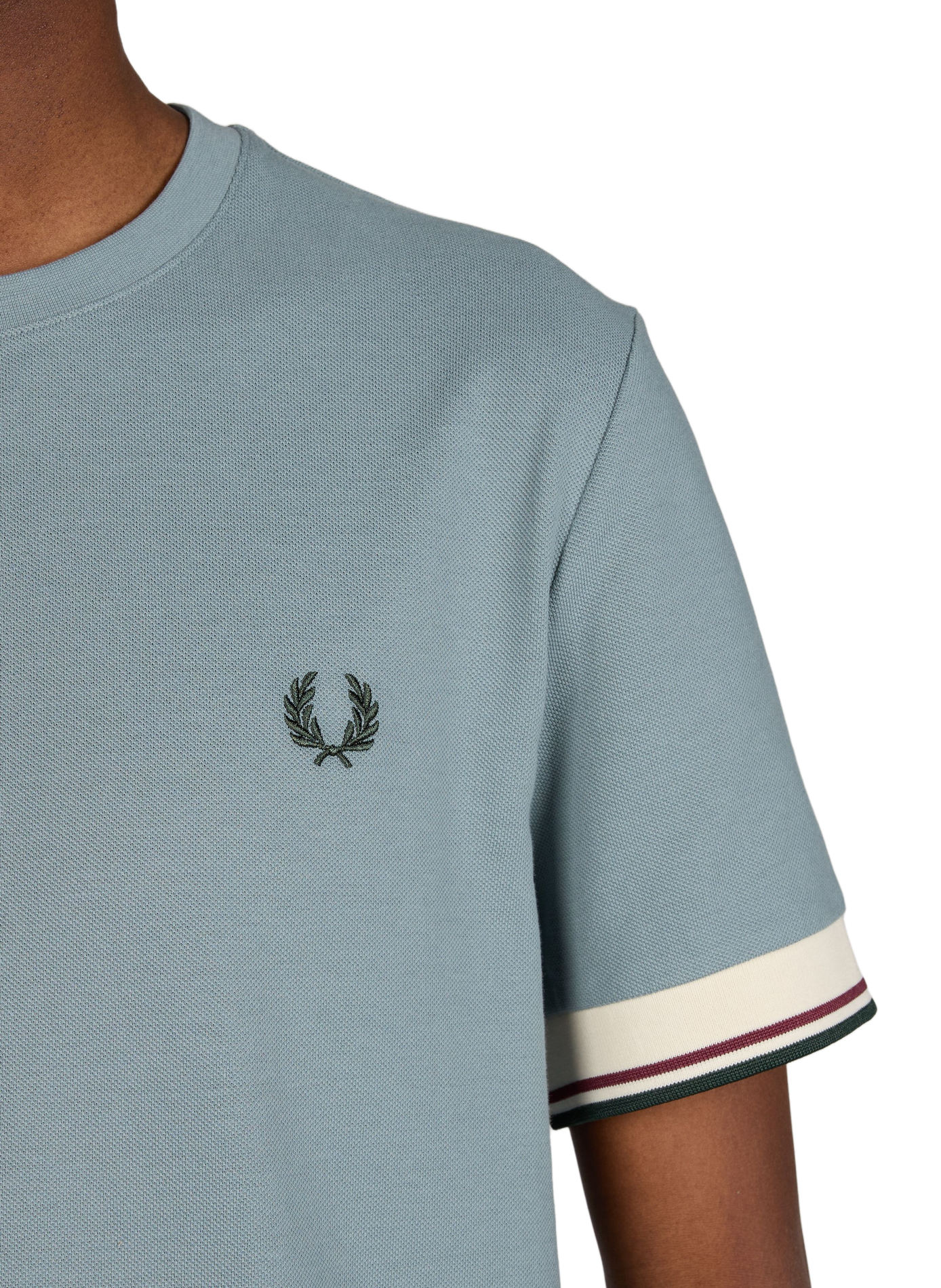 Cotton T-shirt with logo embroidery FRED PERRY Blue