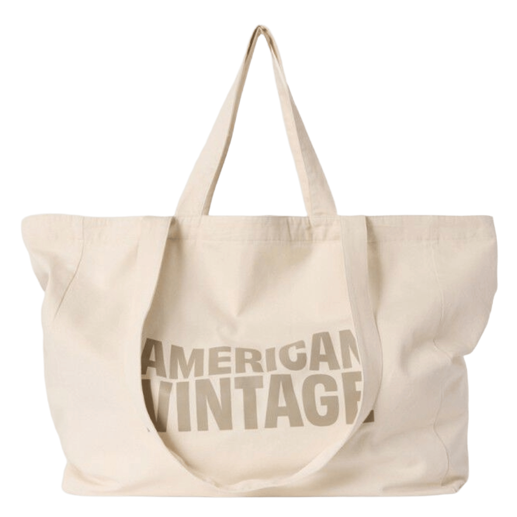 Tote bag imprimé en coton et coton recyclé lycaz AMERICAN VINTAGE Beige