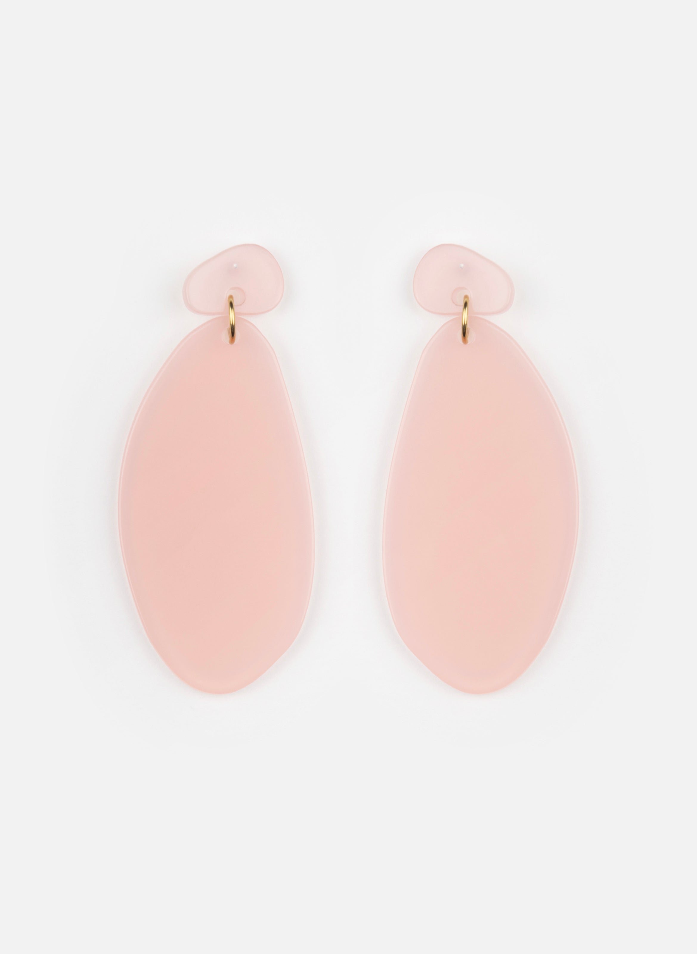 Boucles d'oreille ové en acétate de cellulose KURAGE GINZA Rose