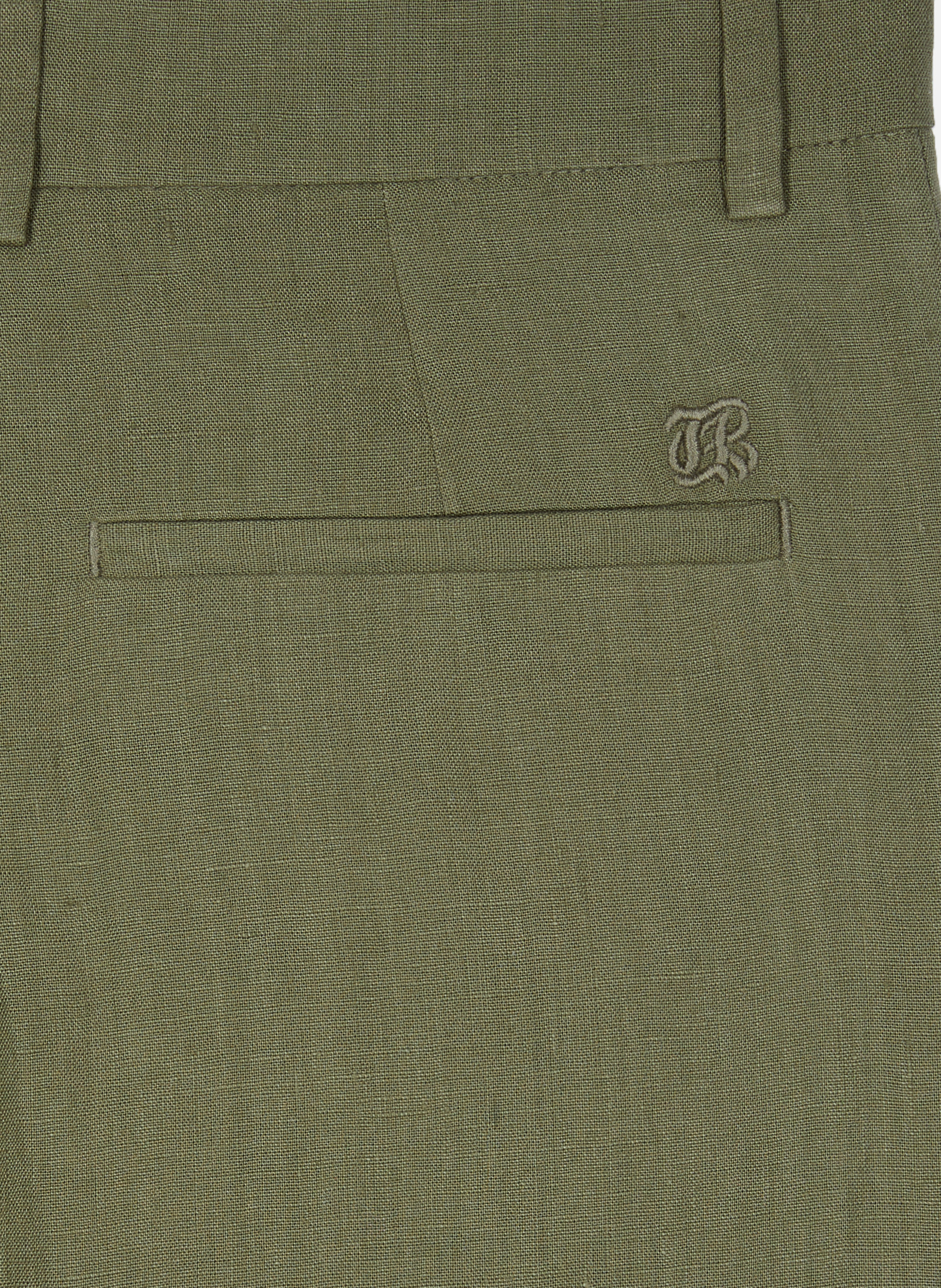 Pantalon de tailleur large en lin THE KOOPLES Vert