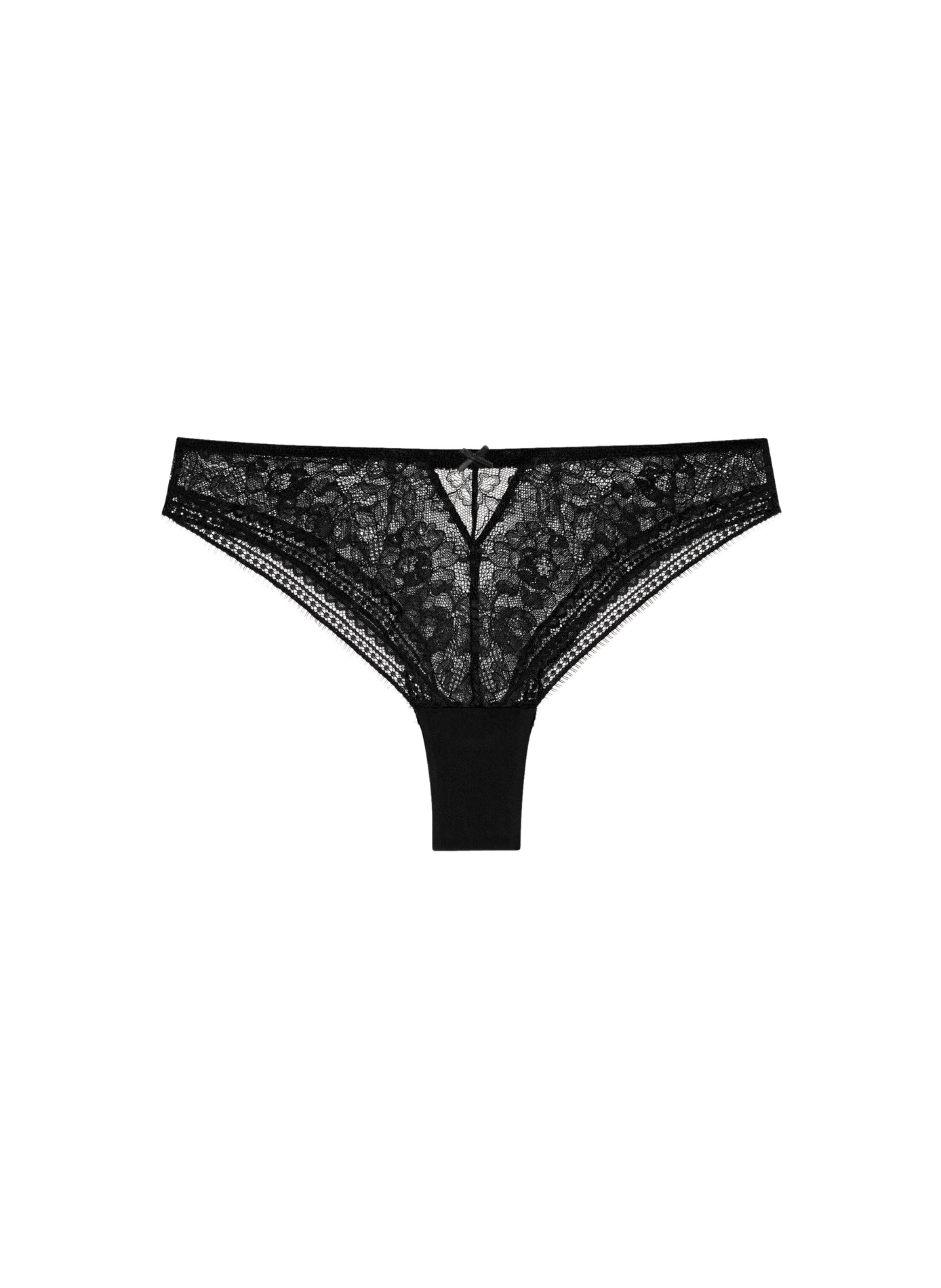 Tanga en dentelle ajouré à l'arrière PASSIONATA Noir