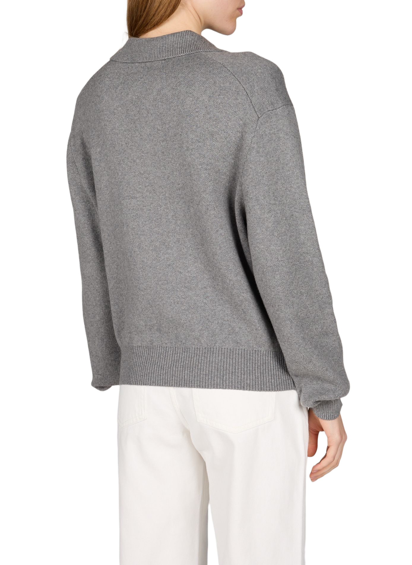 Cotton and cashmere polo neck sweater DUNST Grey