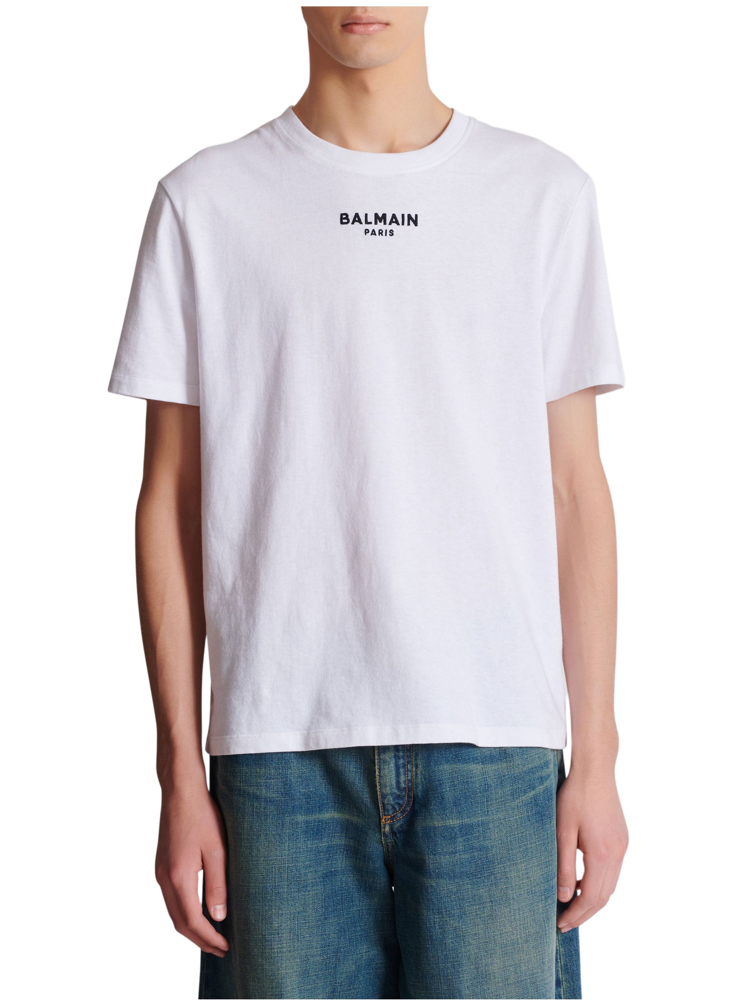 T-shirt brodé balmain paris BALMAIN Blanc