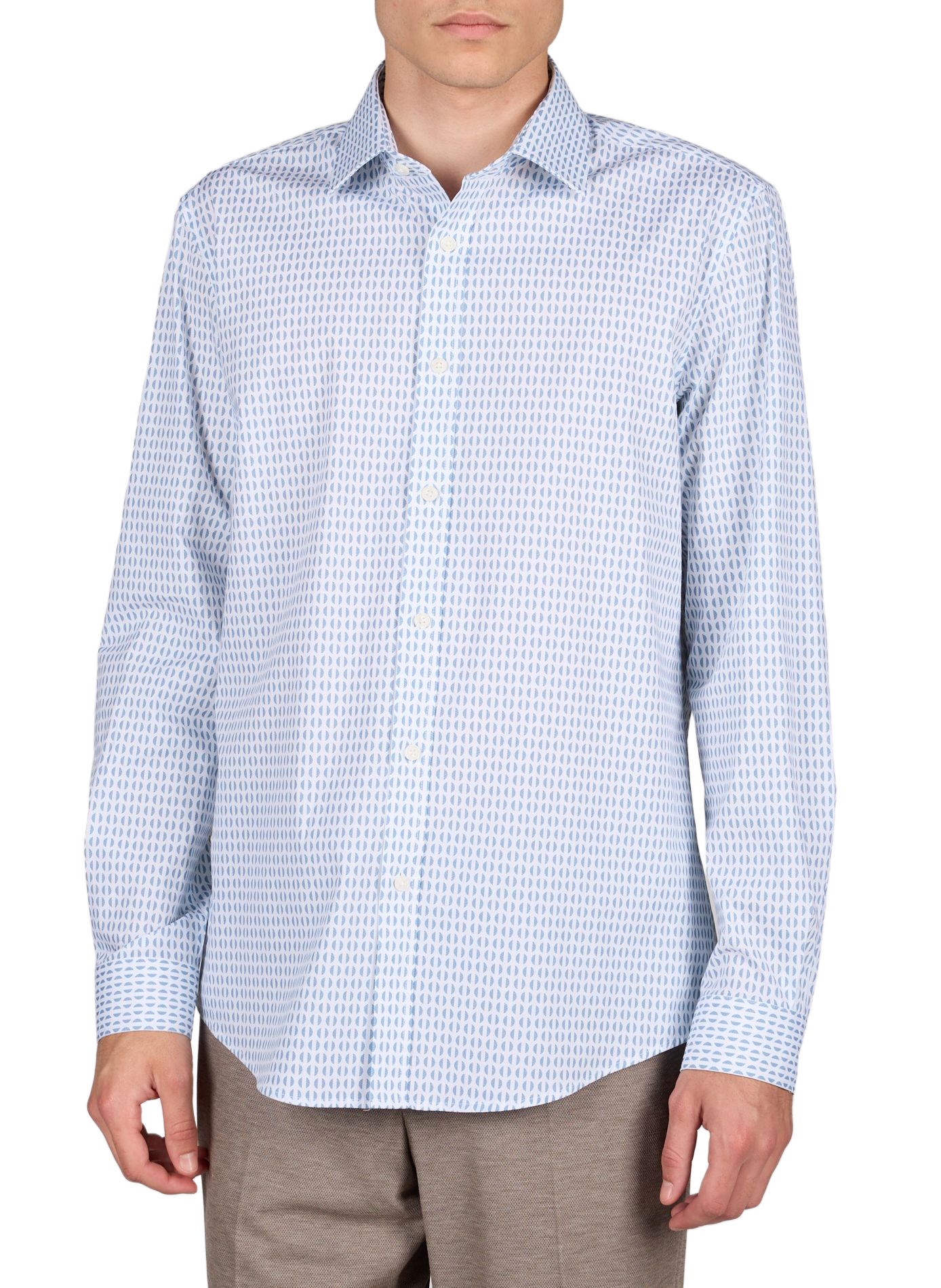 Hemd mit gemustertem Baumwollmischgewebe PIERRE CARDIN Blau