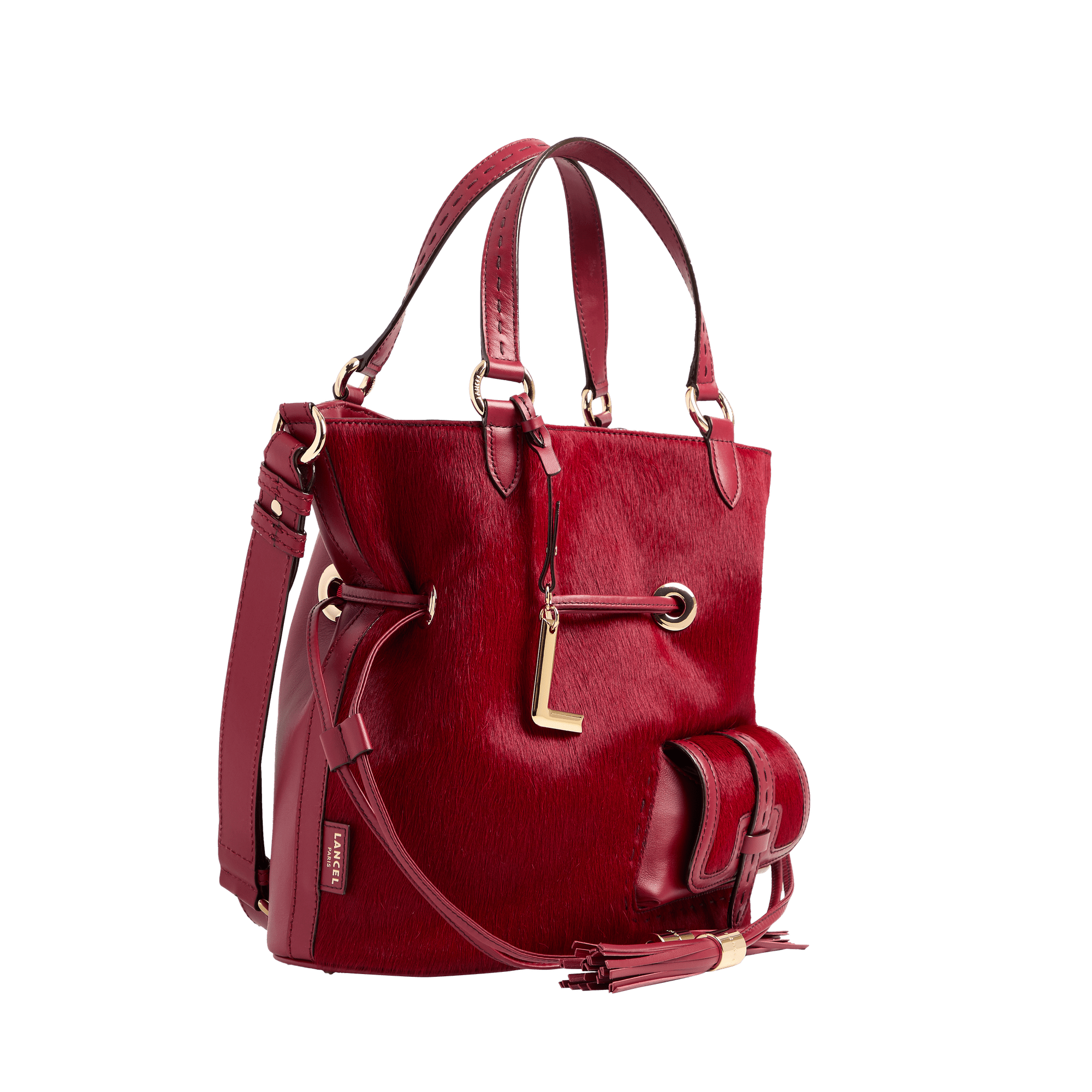 Handtas eerste flirt capsule 150 jaar in kalfsleer LANCEL Rood
