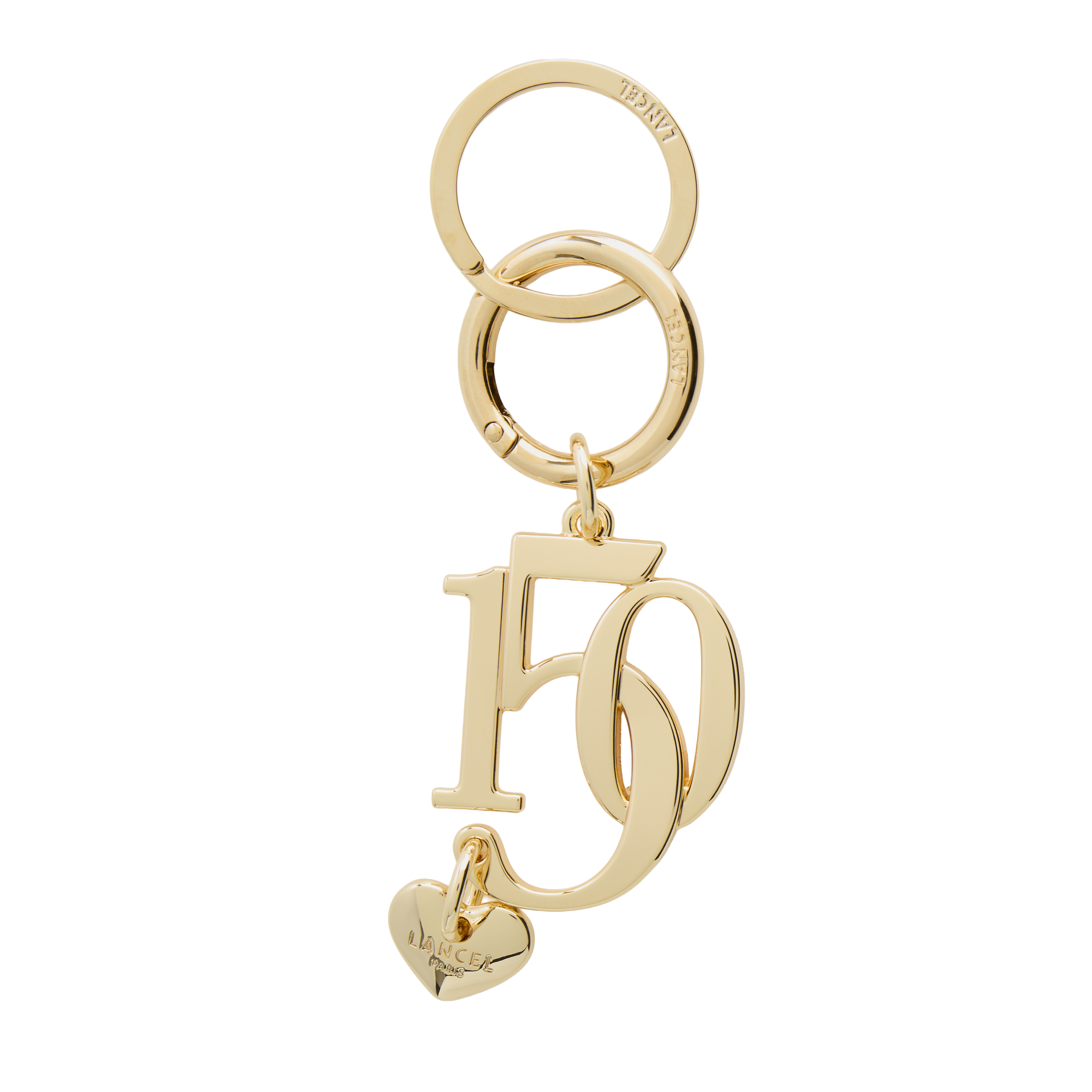Sleutelhanger capsule 150 jaar van metaal LANCEL Goud