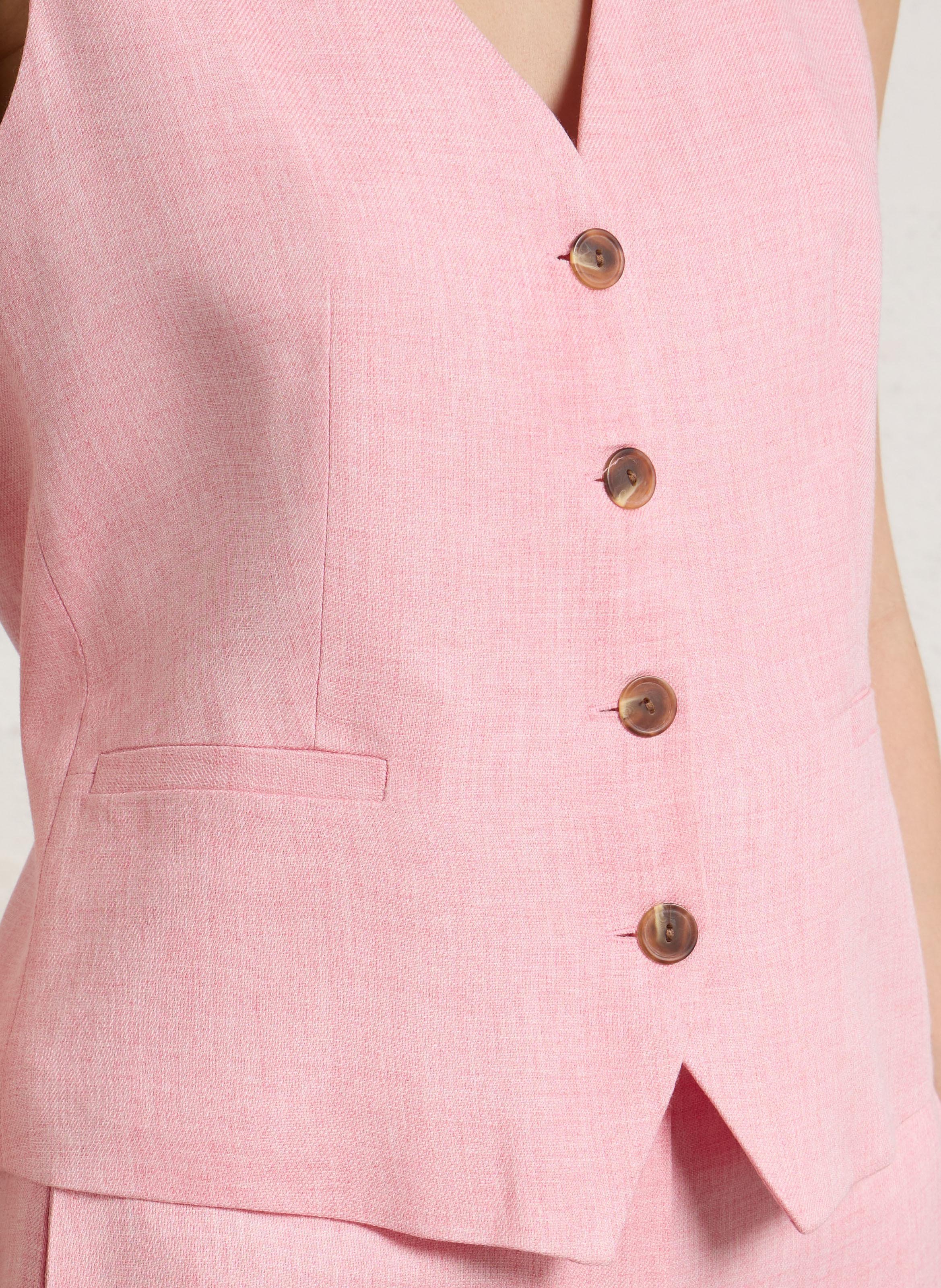 Gilet tailleur boutonné uni abel MAISON 123 Rose