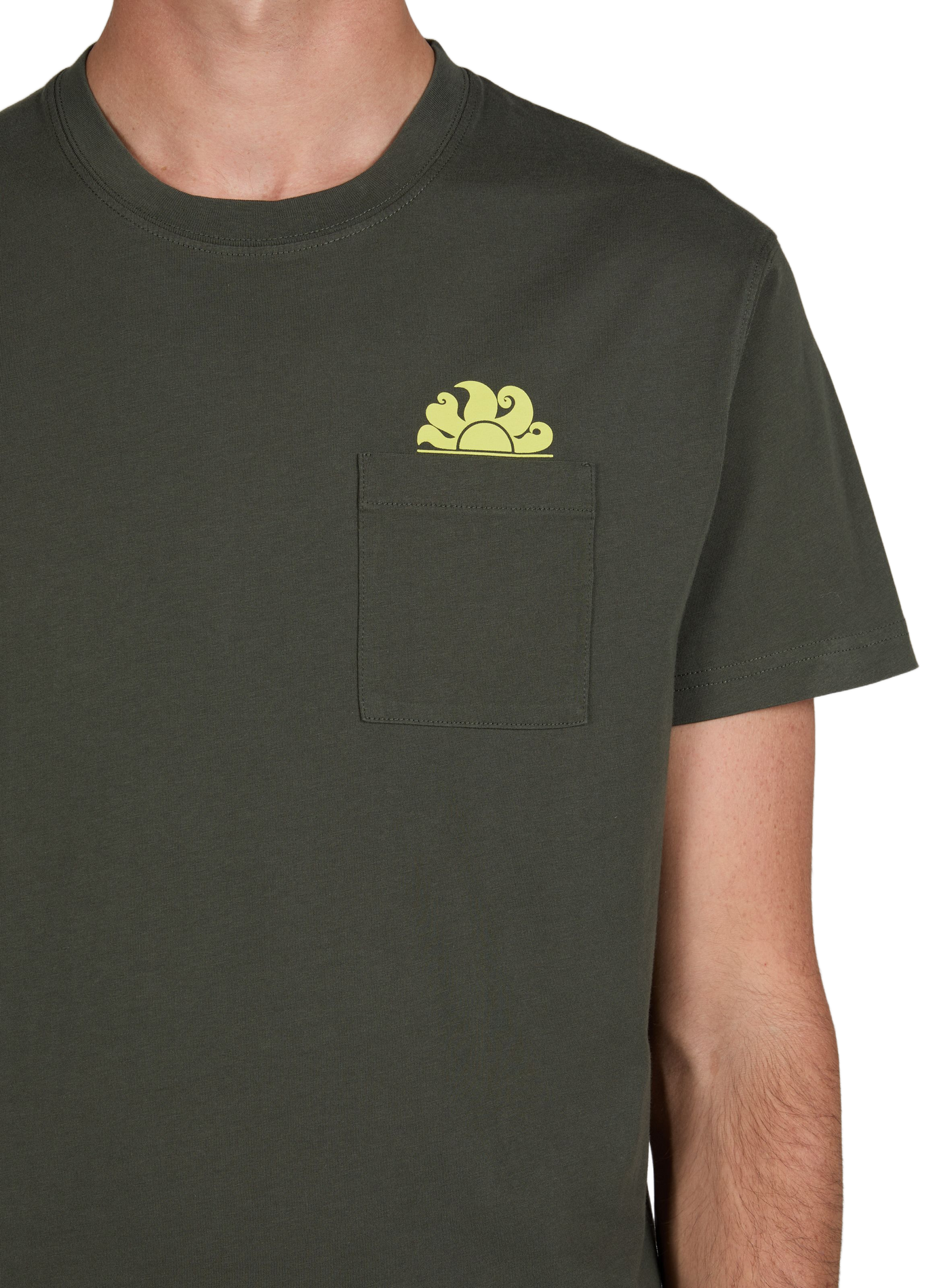 Round neck cotton t-shirt SUNDEK Khaki
