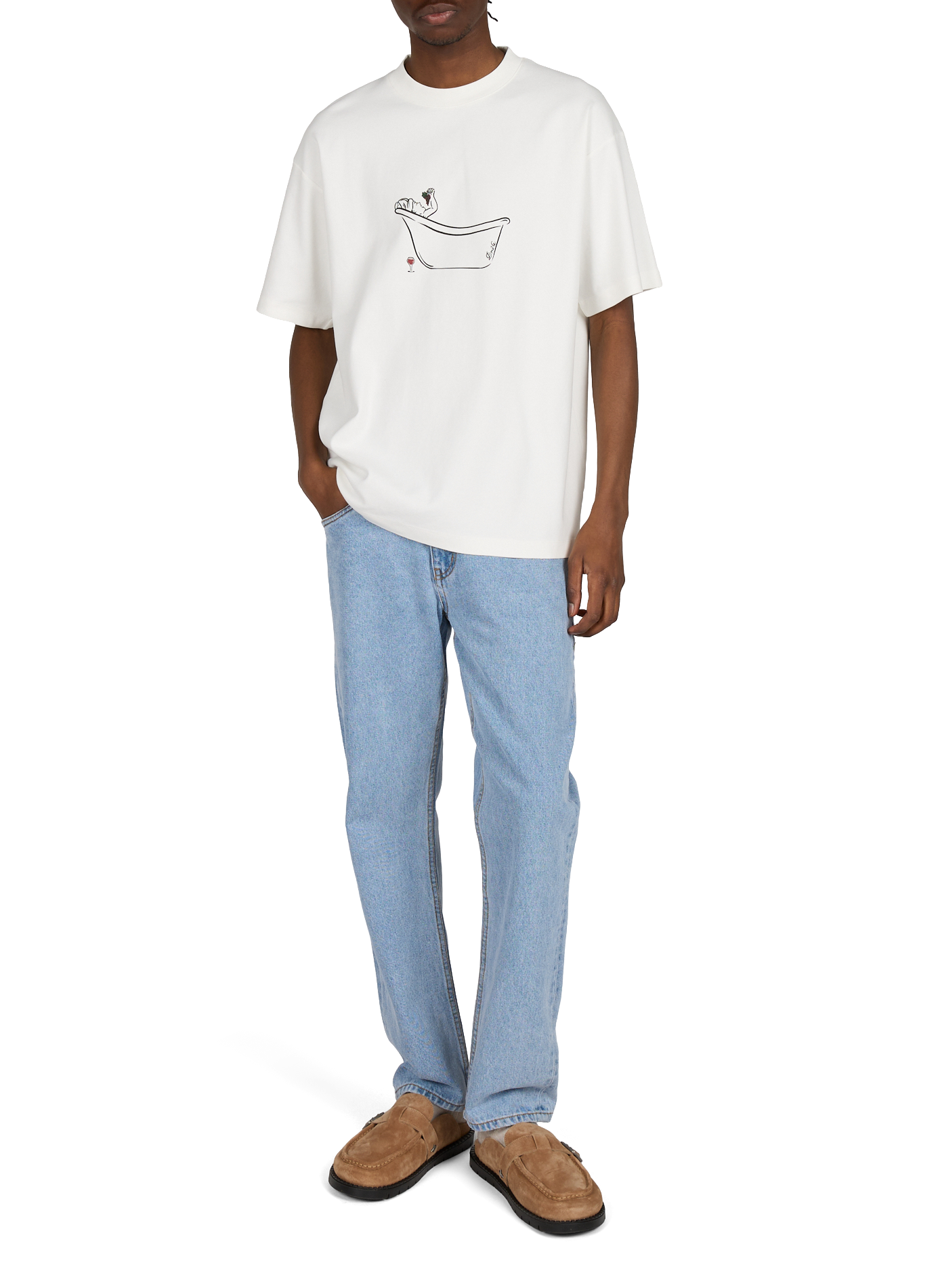 Straight-fit cotton T-shirt DROLE DE MONSIEUR White