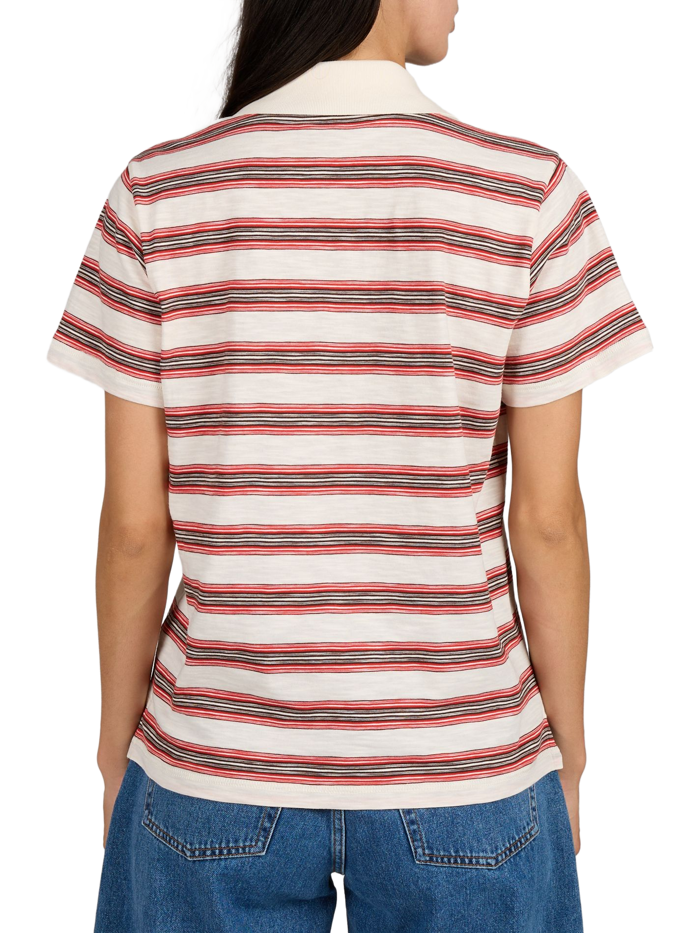 Striped straight cotton polo MONCLER Multicolour