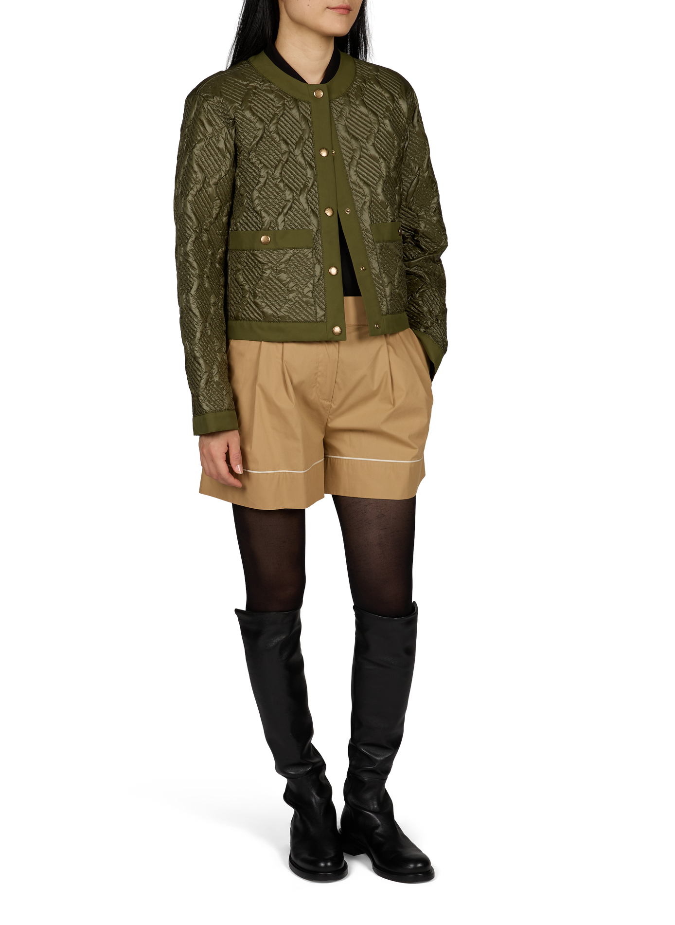 Gepolsterte Daunenjacke Libellule mit Rundhalsausschnitt MONCLER Grun