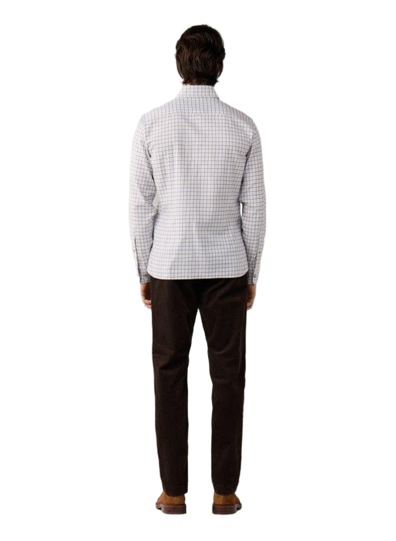 Gerade geschnittenes Baumwollhemd mit Button-down-Kragen und Karomuster HACKETT Braun