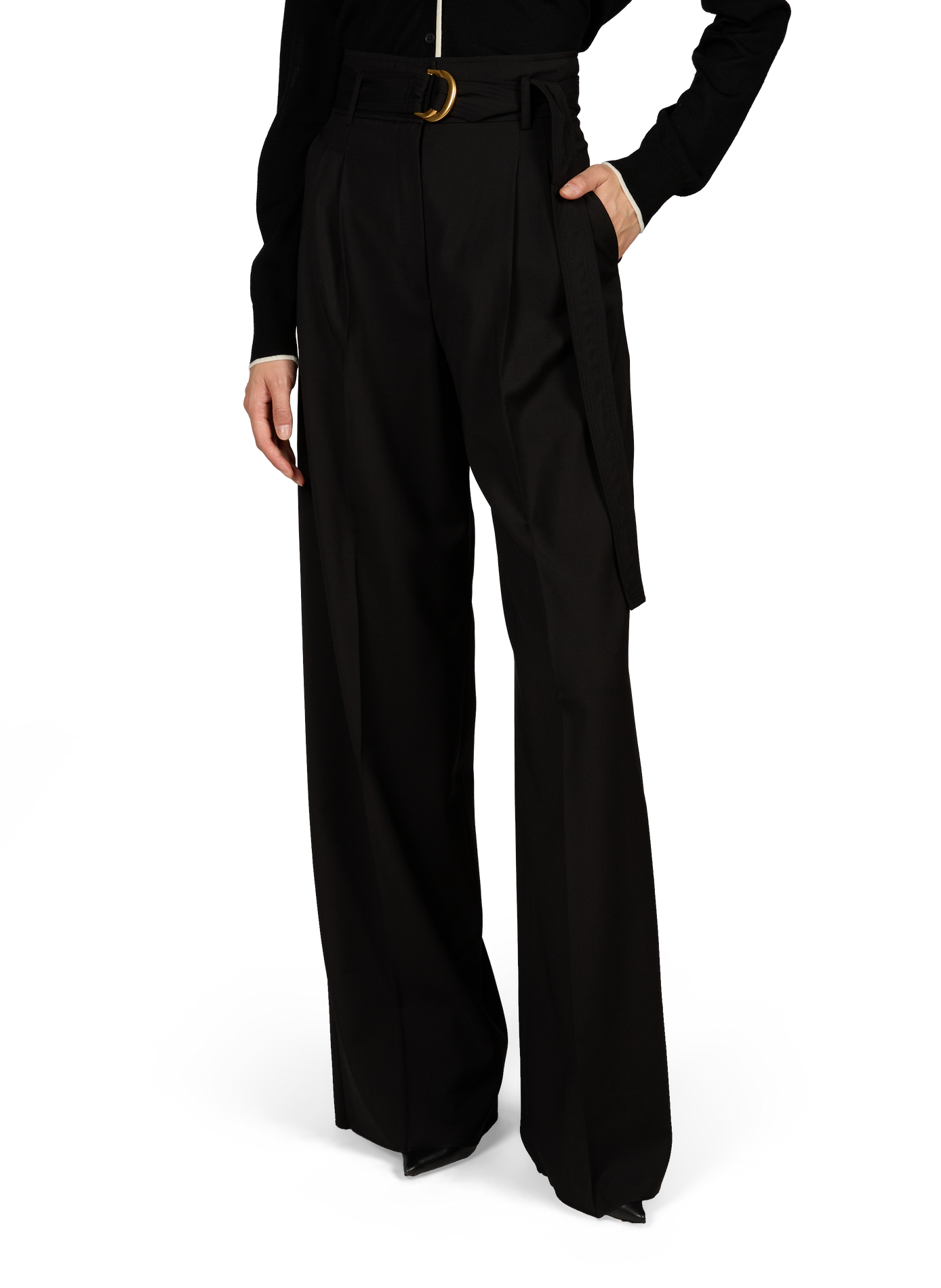 Weite Wollhose MAX MARA STUDIO Schwarz