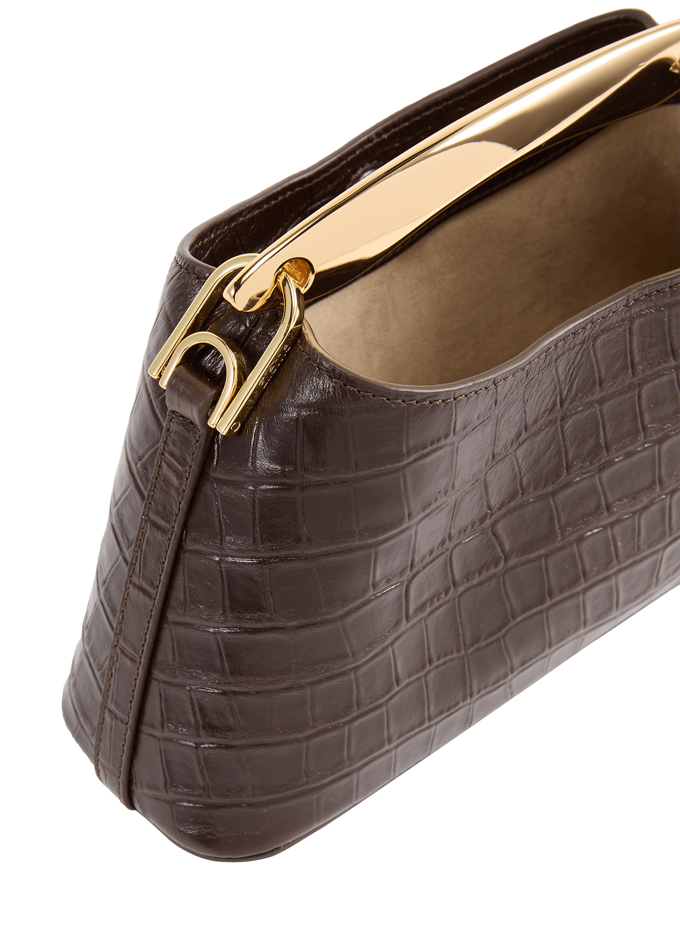 Mini Boomerang Leather Handbag ELLEME Brown