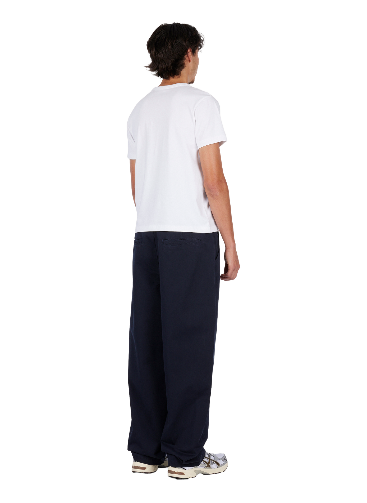 Wide-leg pleated cotton pants DIME Blue