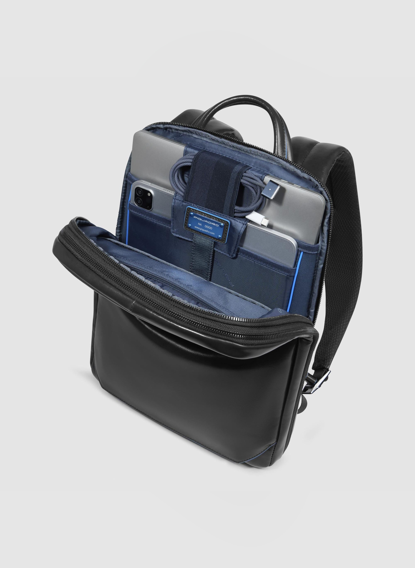 Aanpasbare rugzak voor 14" laptop PIQUADRO Zwart