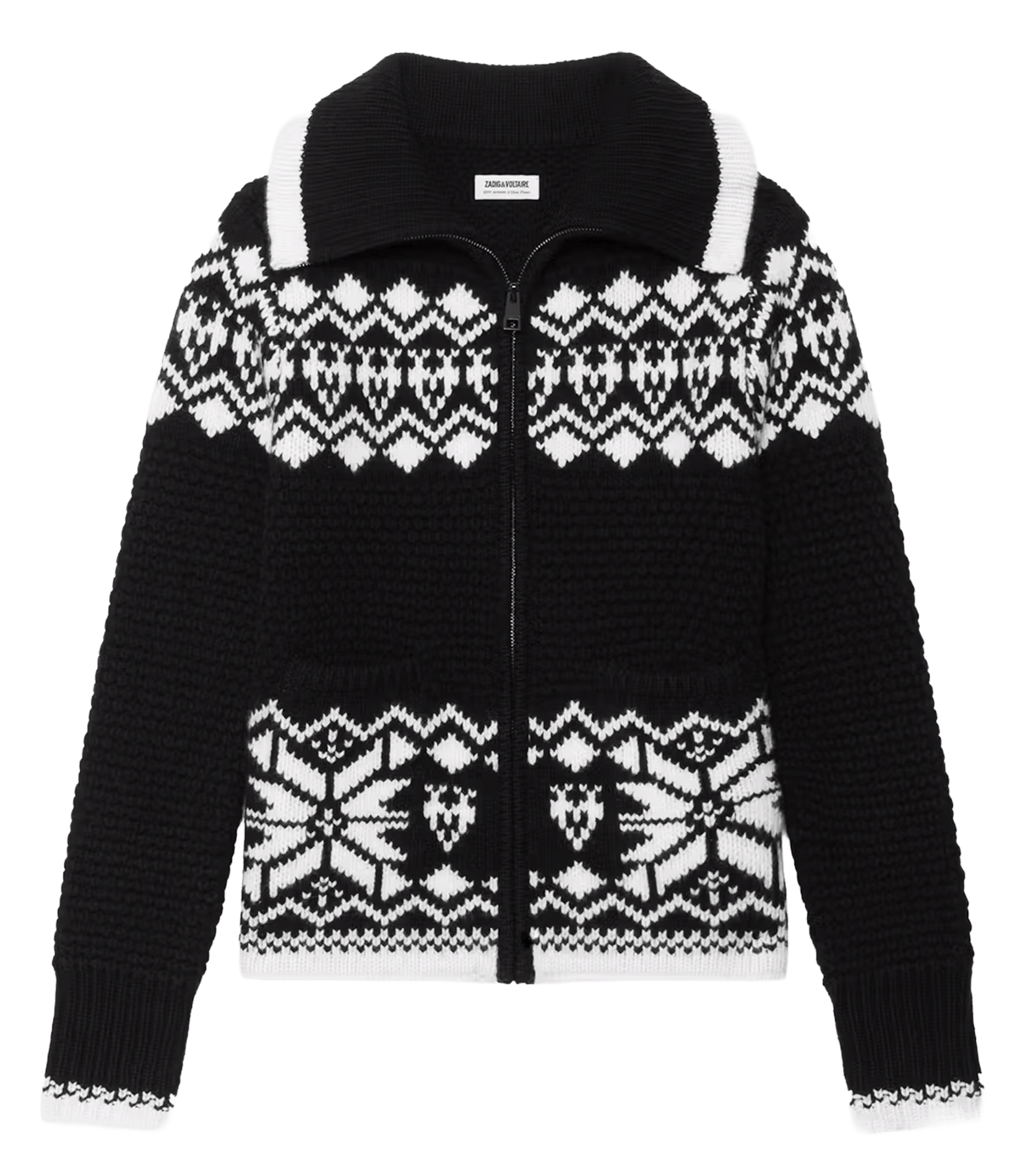 Gildas jas met rits en wol en kasjmier met print ZADIG&VOLTAIRE Zwart