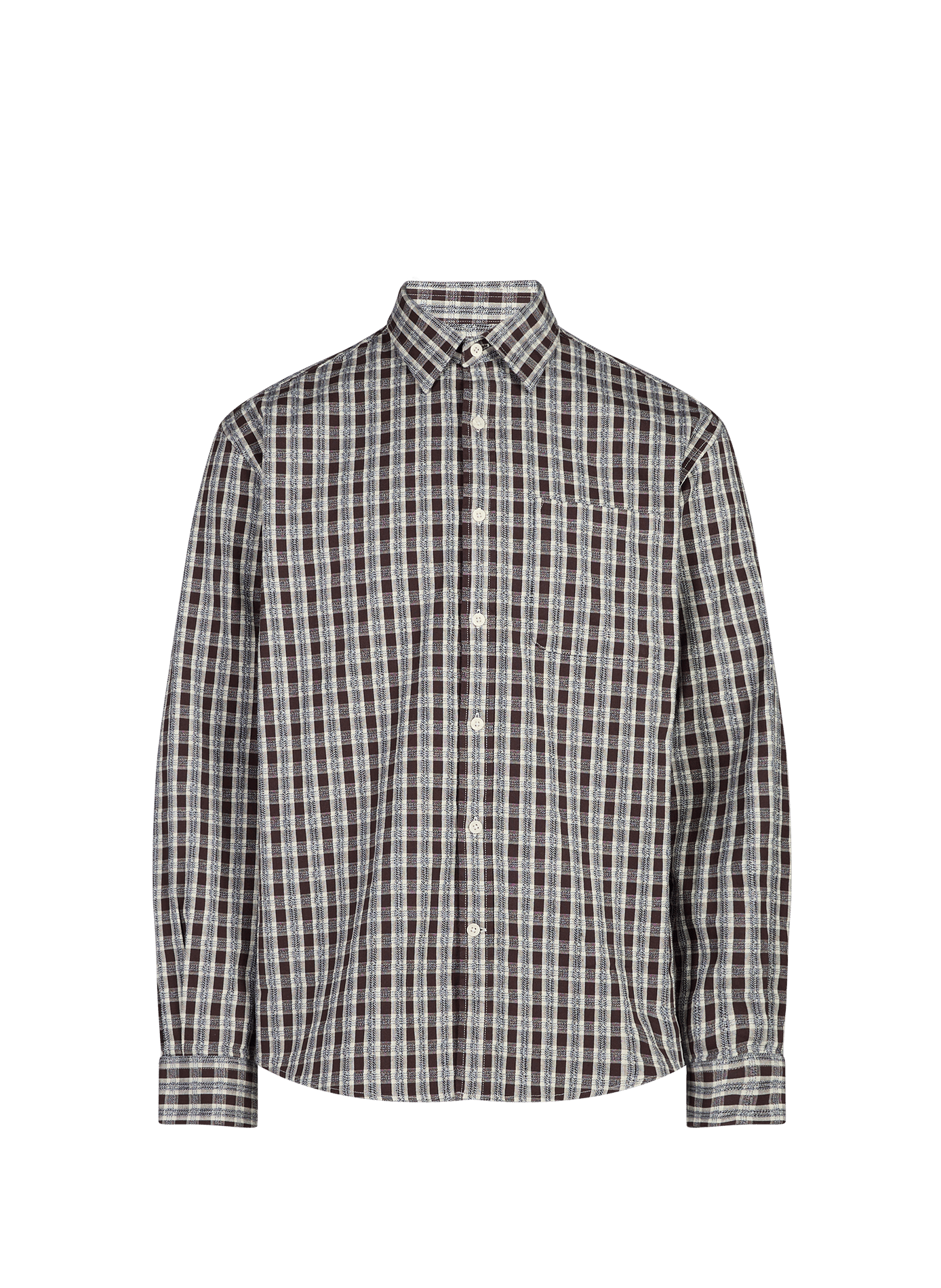 Straight checkered button-up shirt NN.07 Brown
