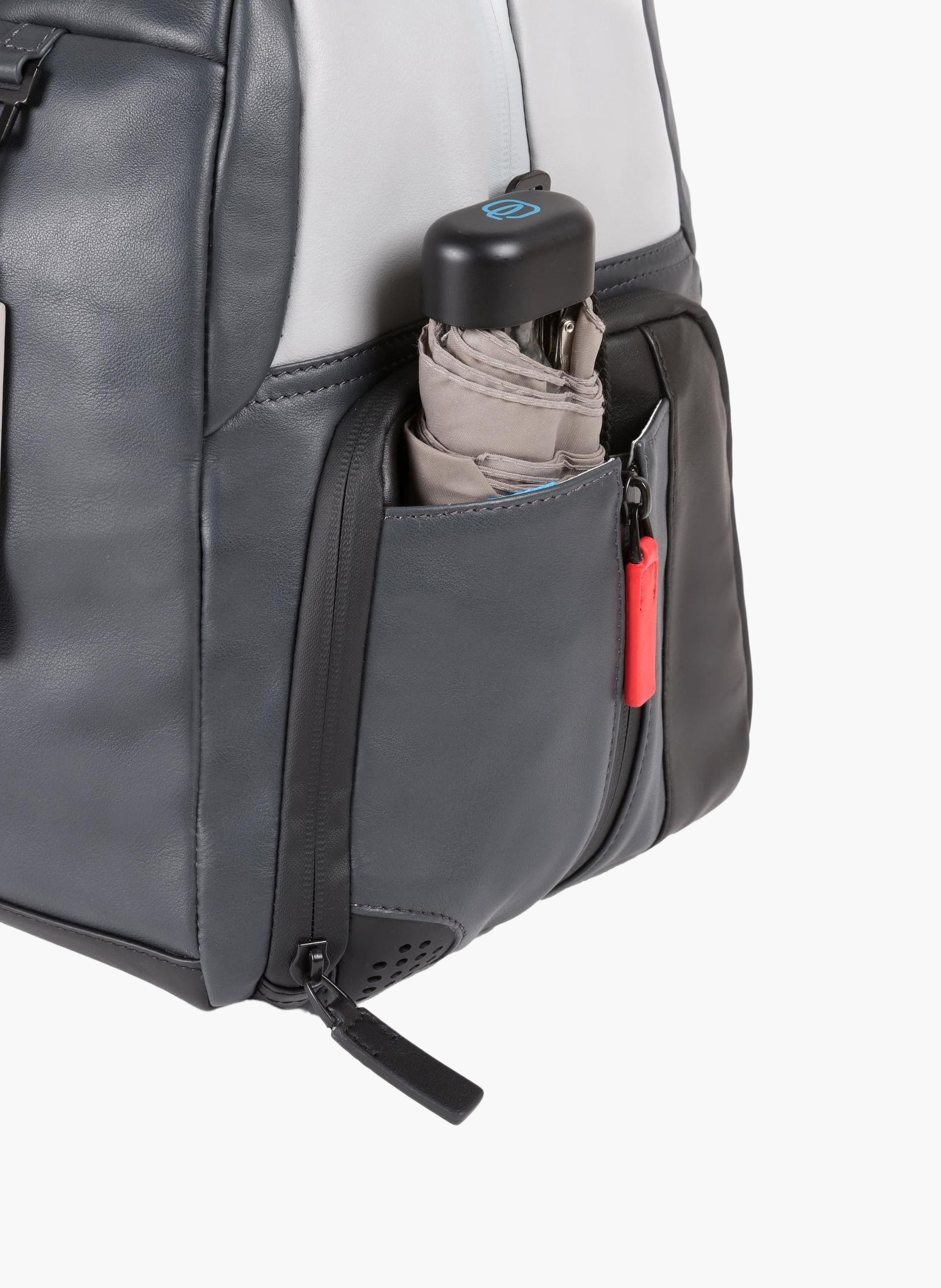 Leather duffel bag with shoe compartment PIQUADRO Grey