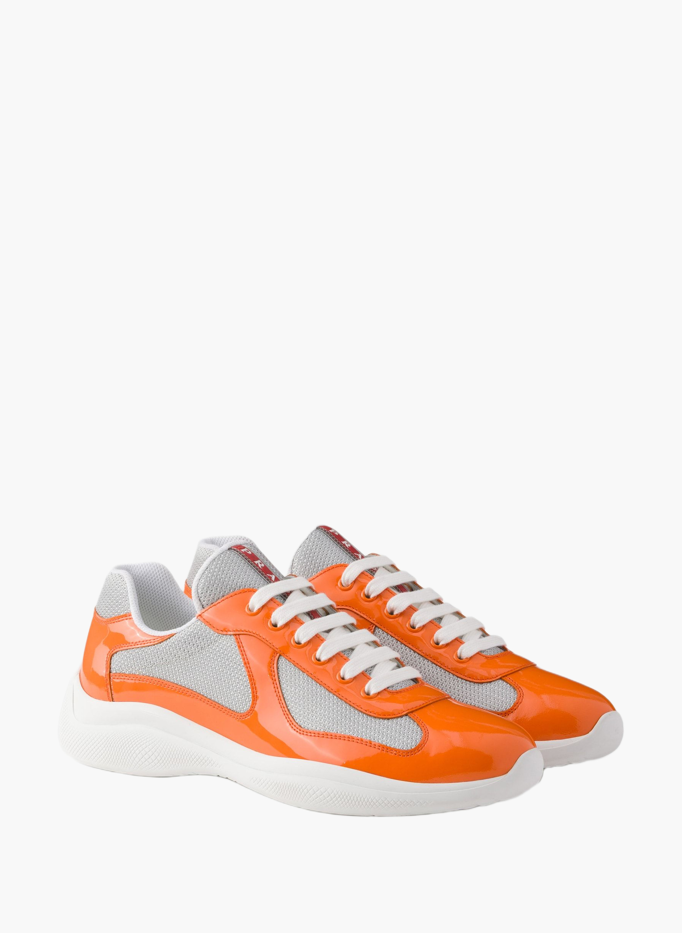 Sneakers prada america’s cup en cuir verni et tiss PRADA Orange