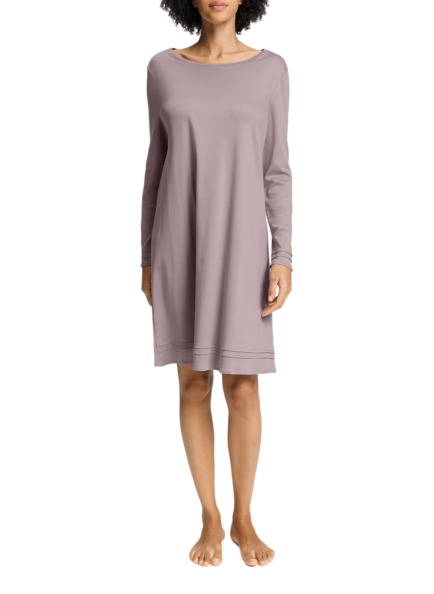 Robe de nuit évasée col rond en coton HANRO Rose