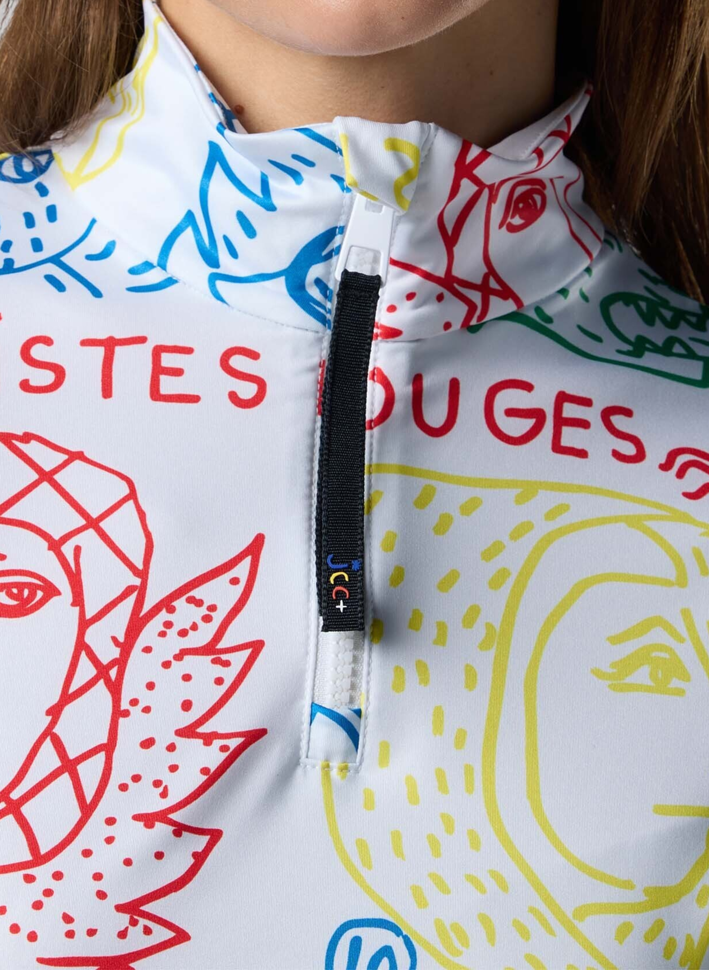 Gerader Pulli mit Stehkragen und Reißverschluss. ROSSIGNOL Mehrfarbig