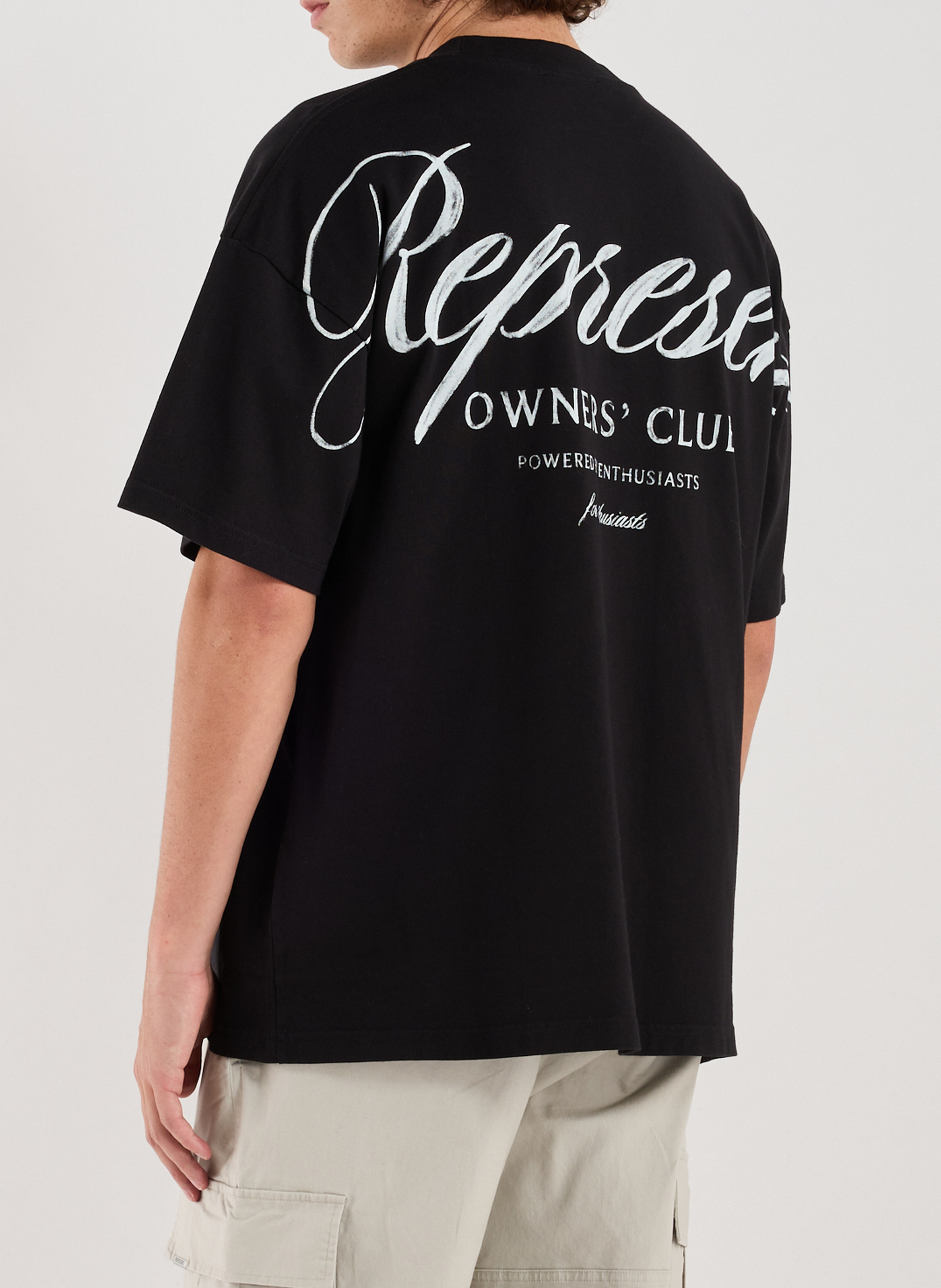 Weites Baumwoll-T-Shirt REPRESENT Schwarz
