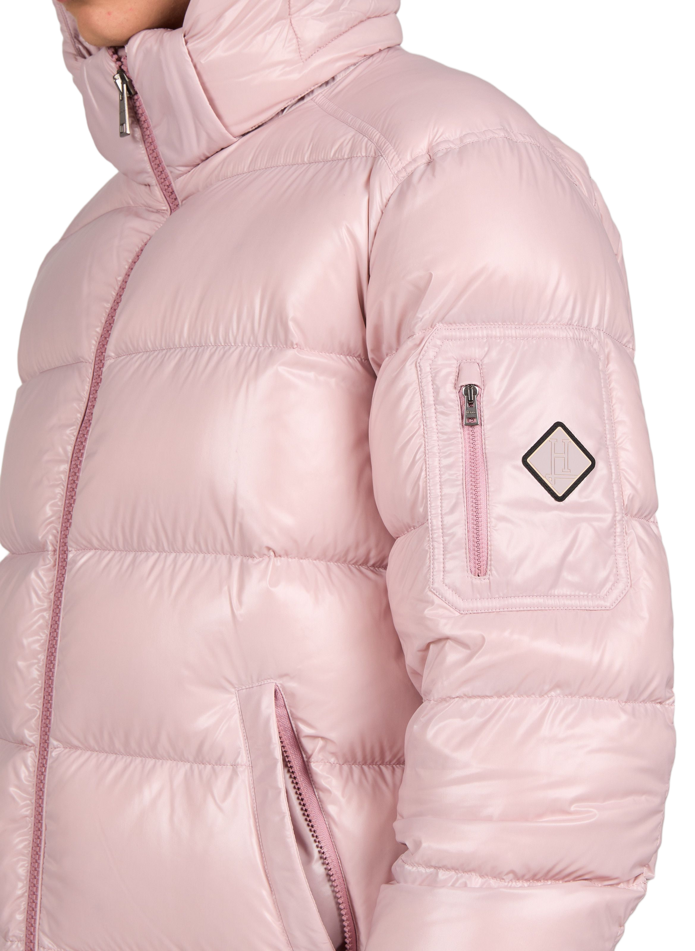 High-neck puffer jacket HERNO Pink