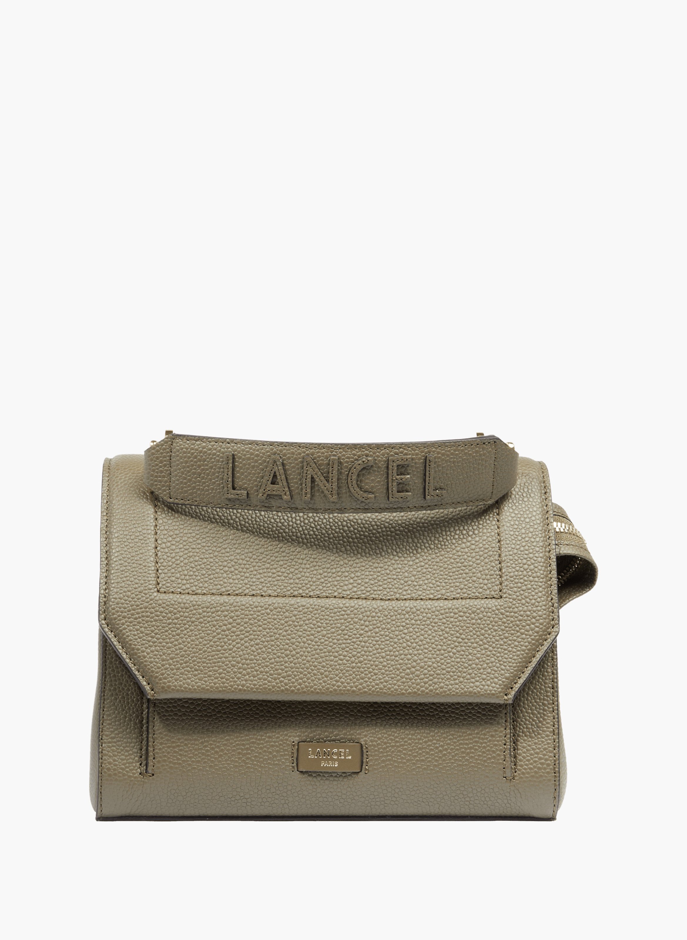 Schoudertas met flap van Lancel in leer  Kaki fonçé