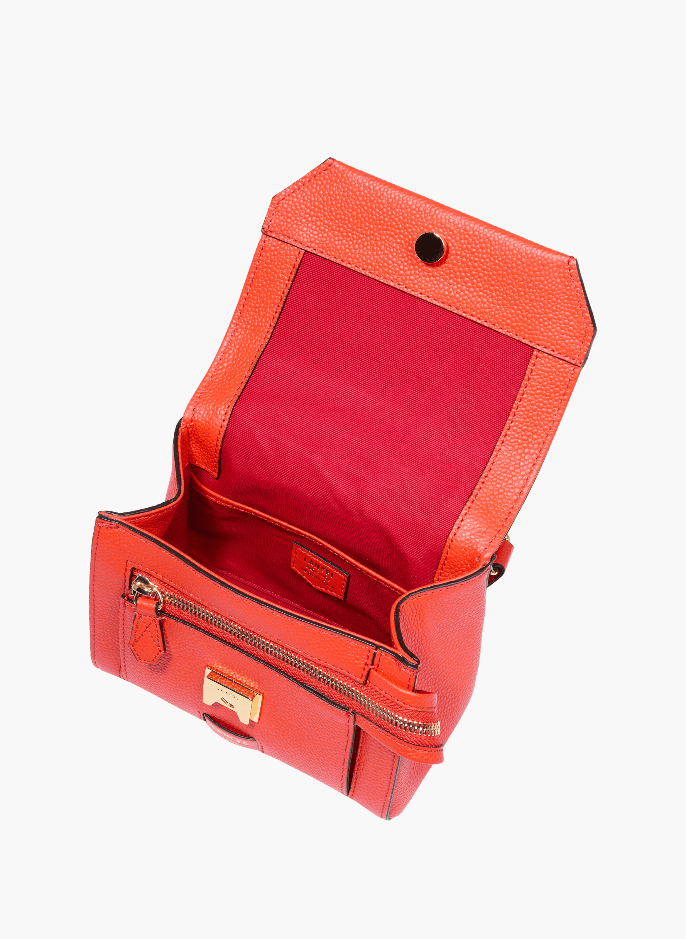 Schoudertas met klep van Lancel in leer LANCEL Oranje