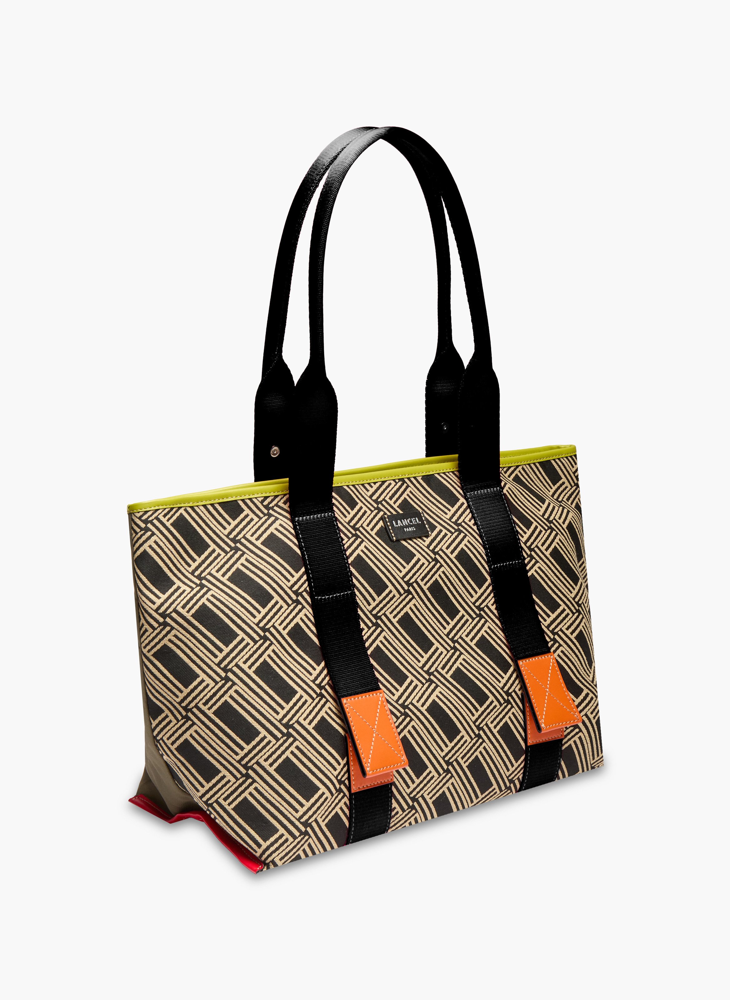 Sac cabas zippé m mistral rollable de lancel en coton LANCEL Noir